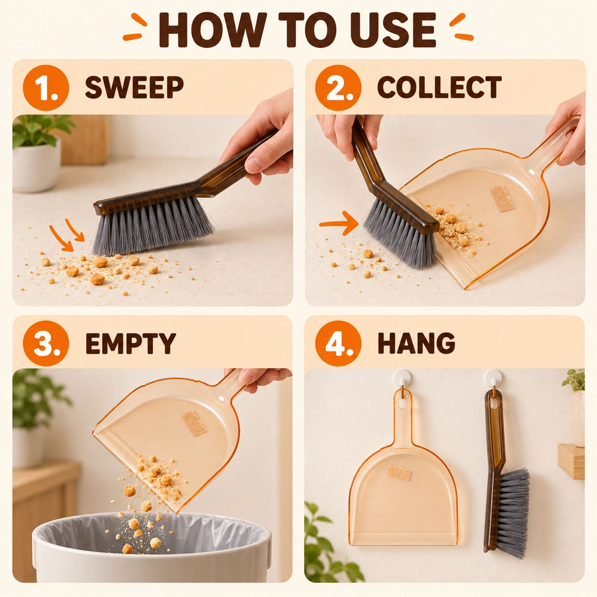 Dustpan set feature view