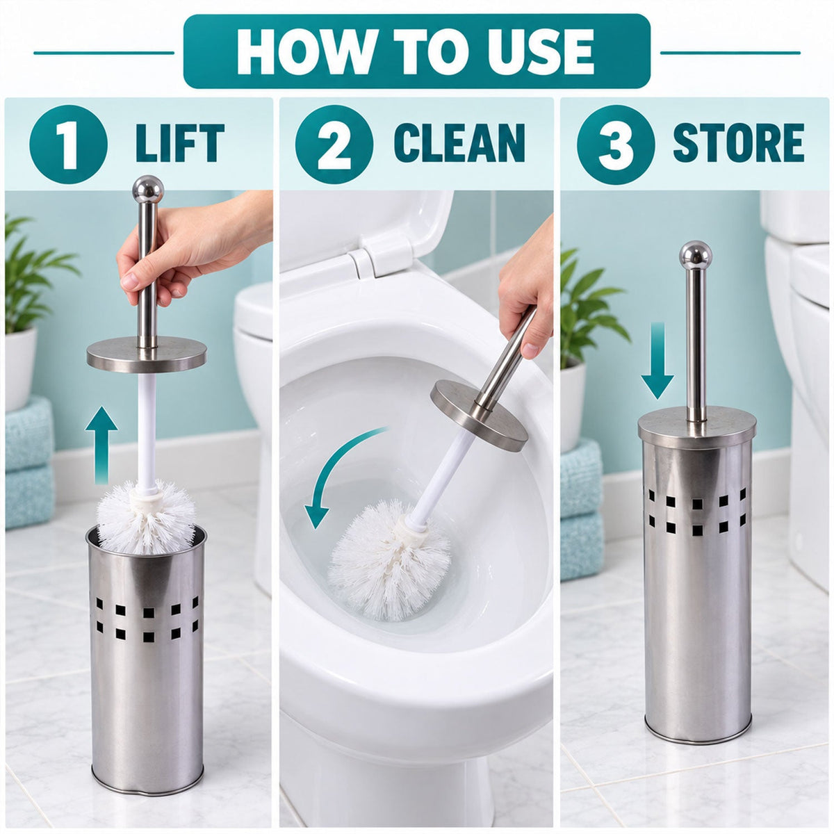 Toilet brush bristles detail