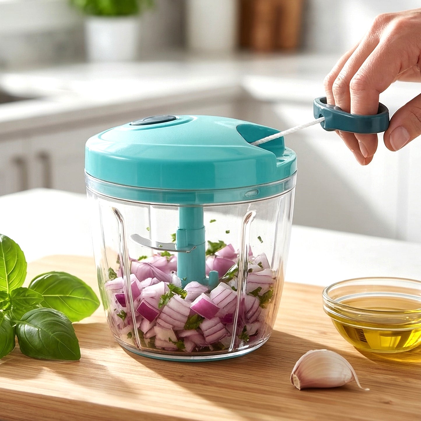 6 BLADE 2IN1 MANUAL FOOD CHOPPER (900Ml)