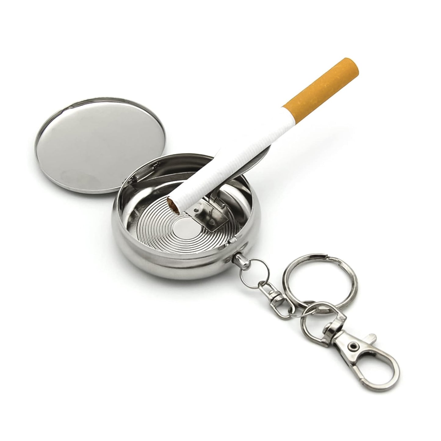 Mini Stainless Steel Ashtray with Keychain (1 pc)