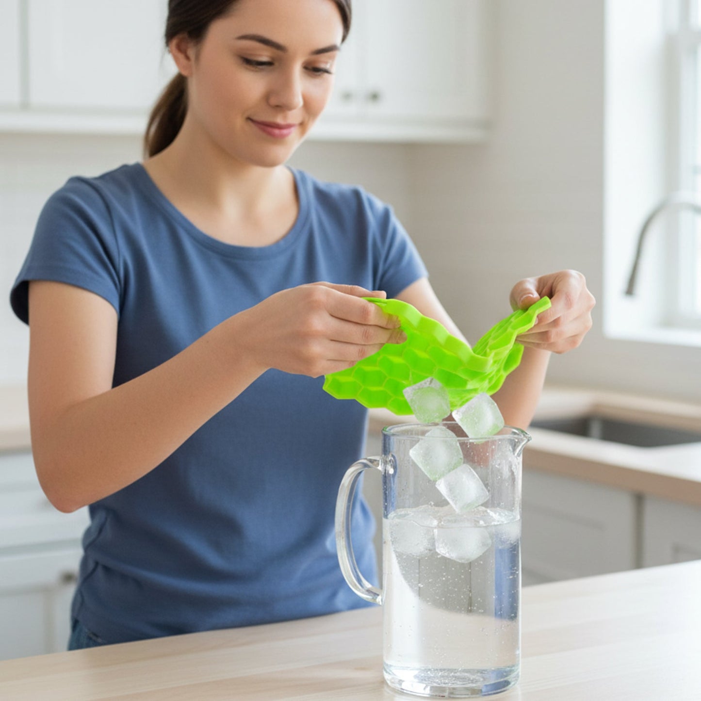 flexible silicone ice tray for freezer drinks