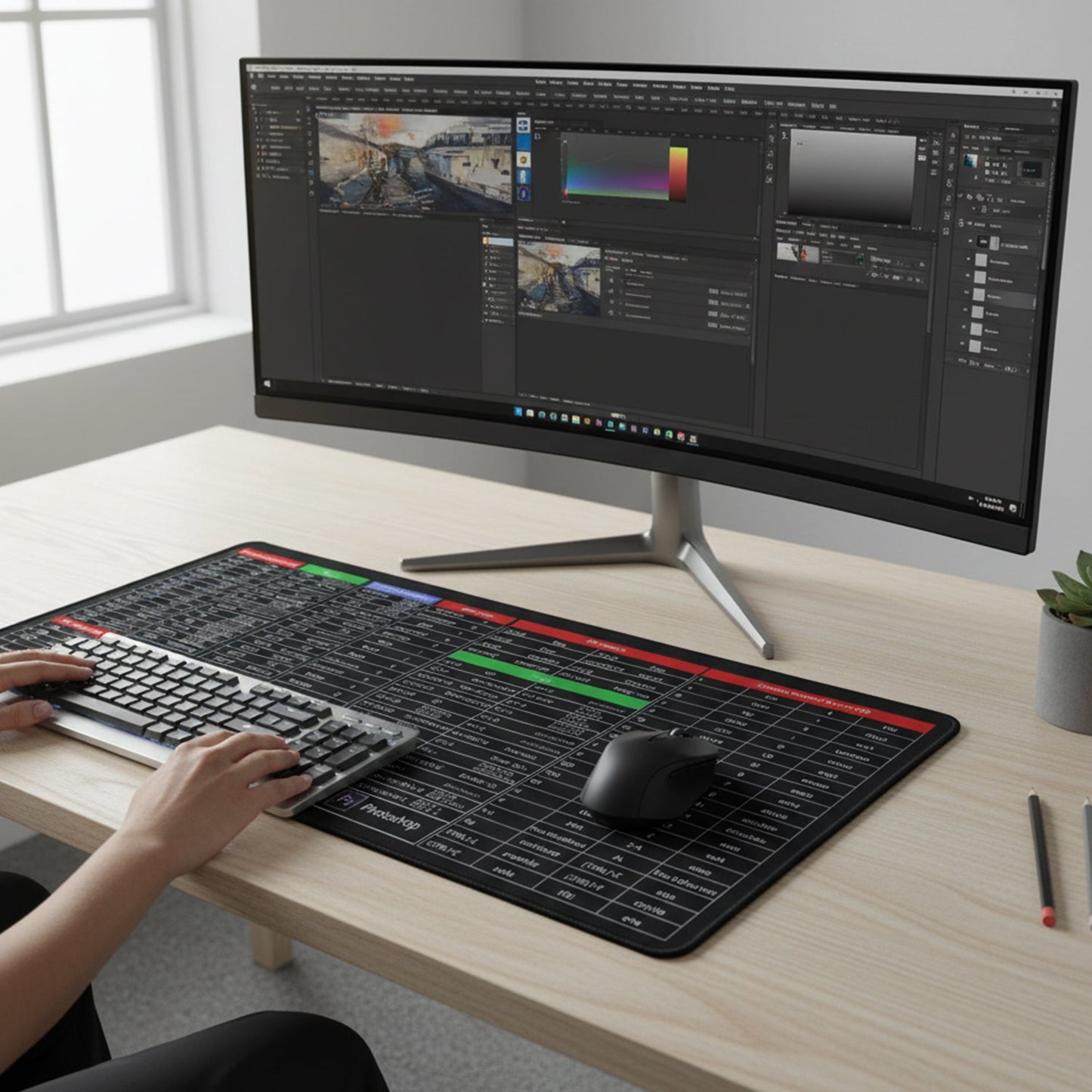 Shortcut Keyboard Mouse Pad Extended Desk Mat 70 x 30 Cm