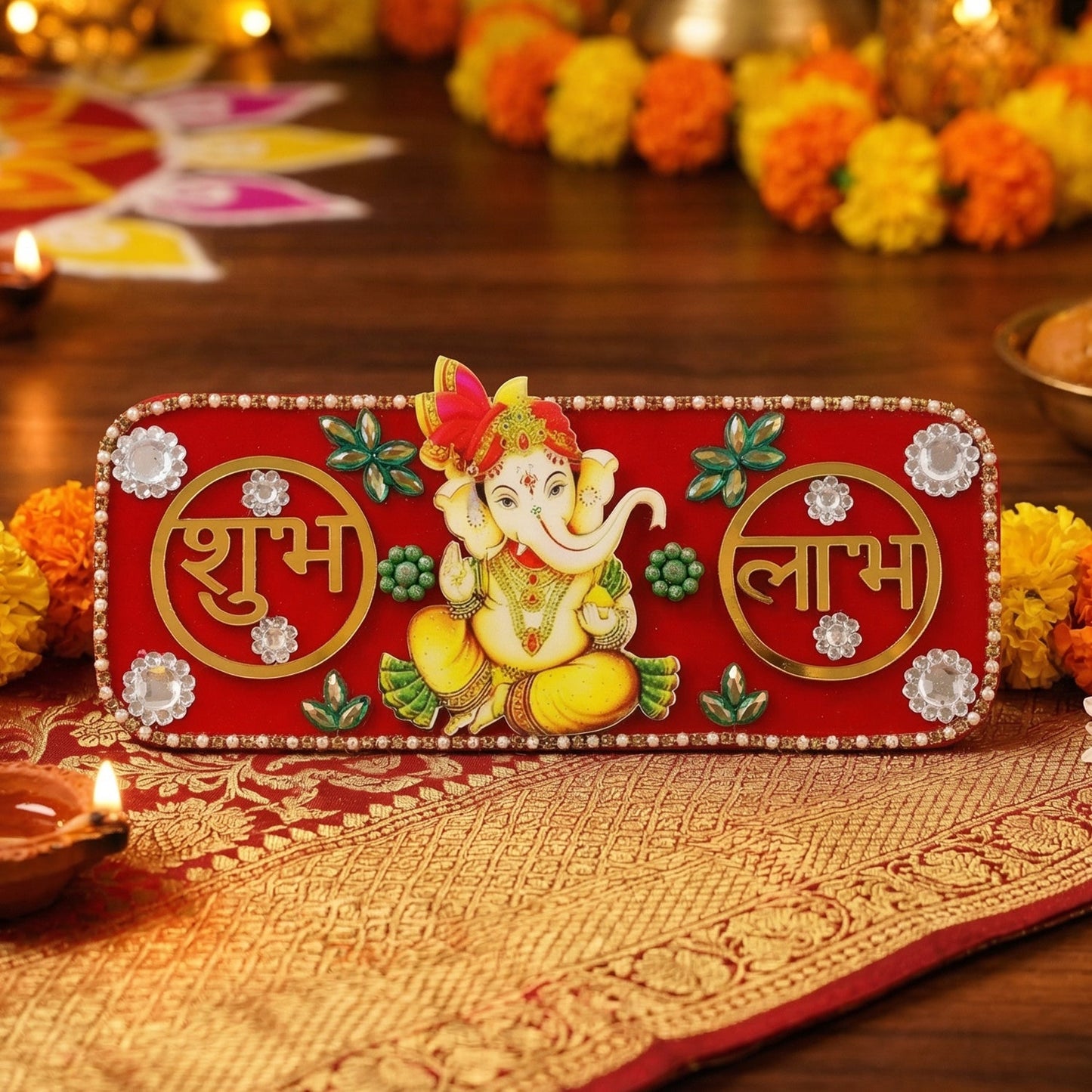 Decorative Shubh Labh Door Hanging with Lord Ganesha Design (1 Pc)