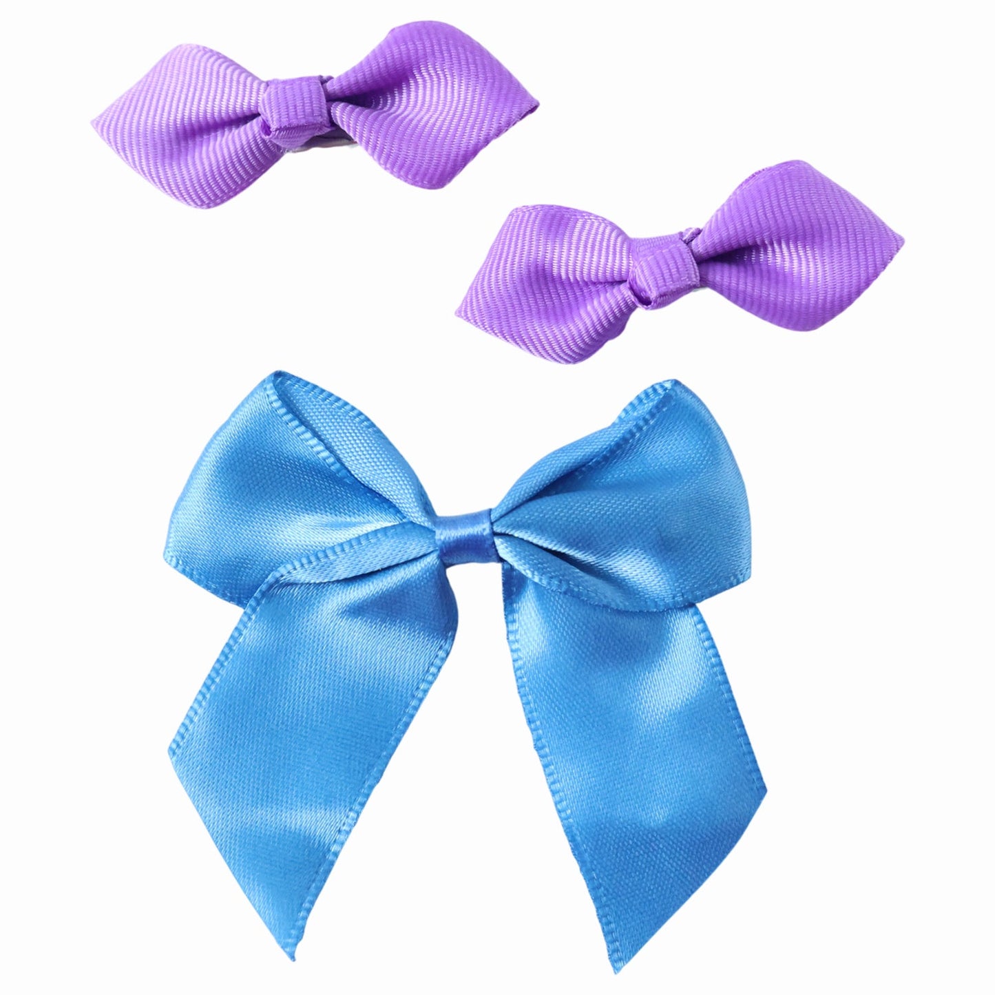Elegant Satin Ribbon Bow Hair Clips Set (3 Pc)