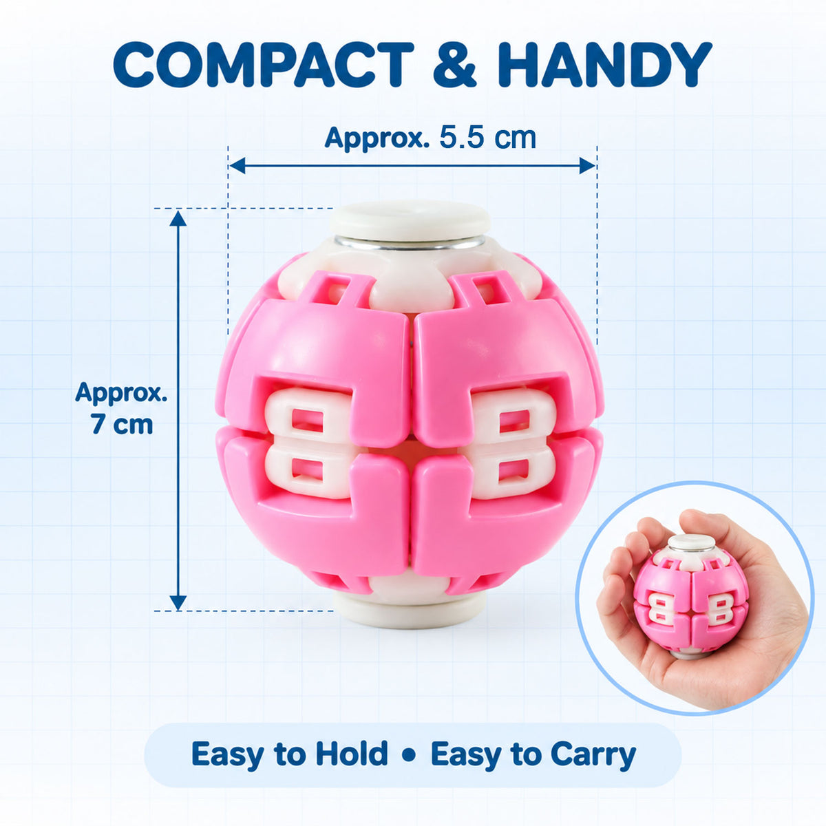 Transforming Spinner Flat Ball Toy with 360 Degree Spin for Kids and Desk Play