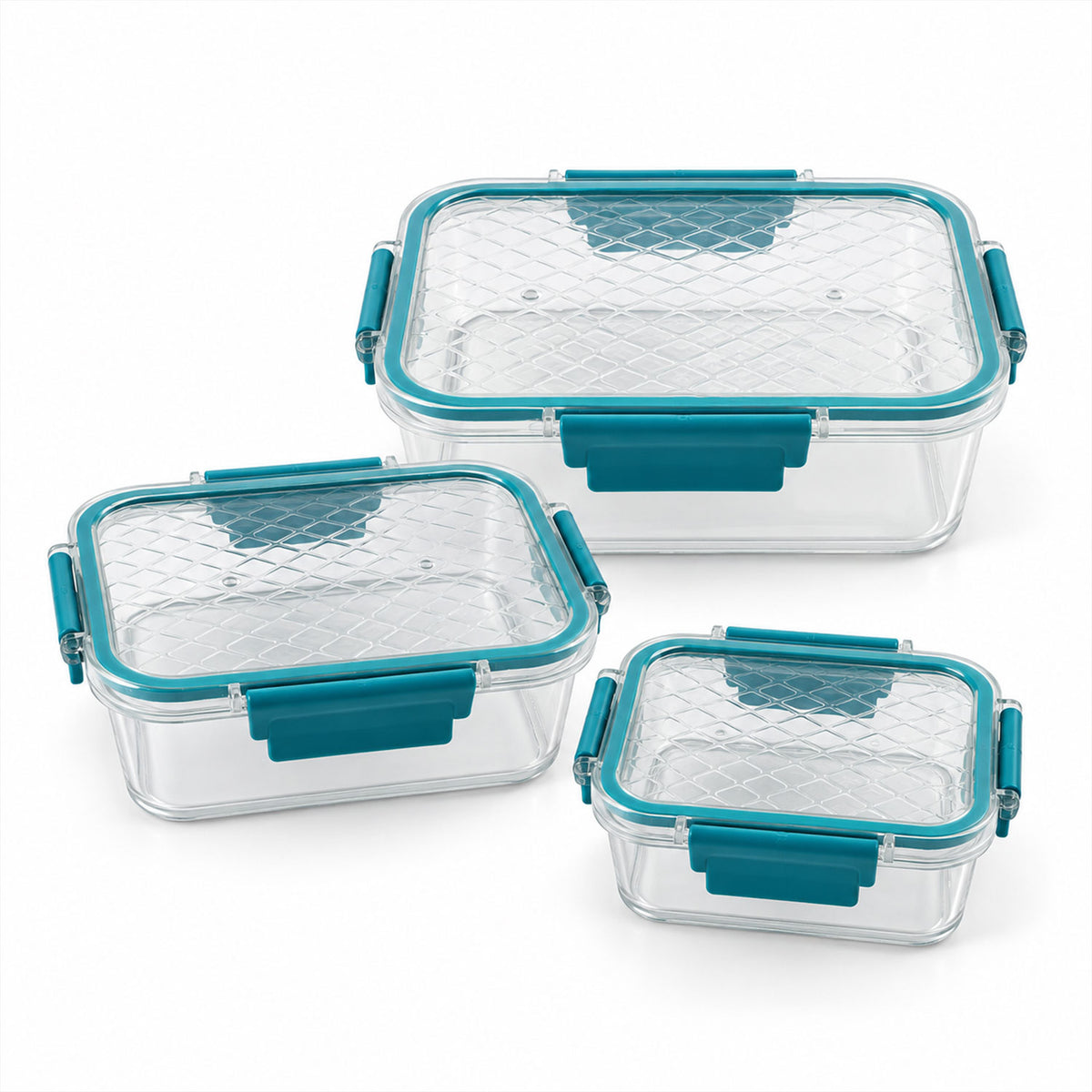 Multipurpose Plastic Containers / Lunch Boxes (3 Pcs Set / 1500, 750, 350 ML Approx)