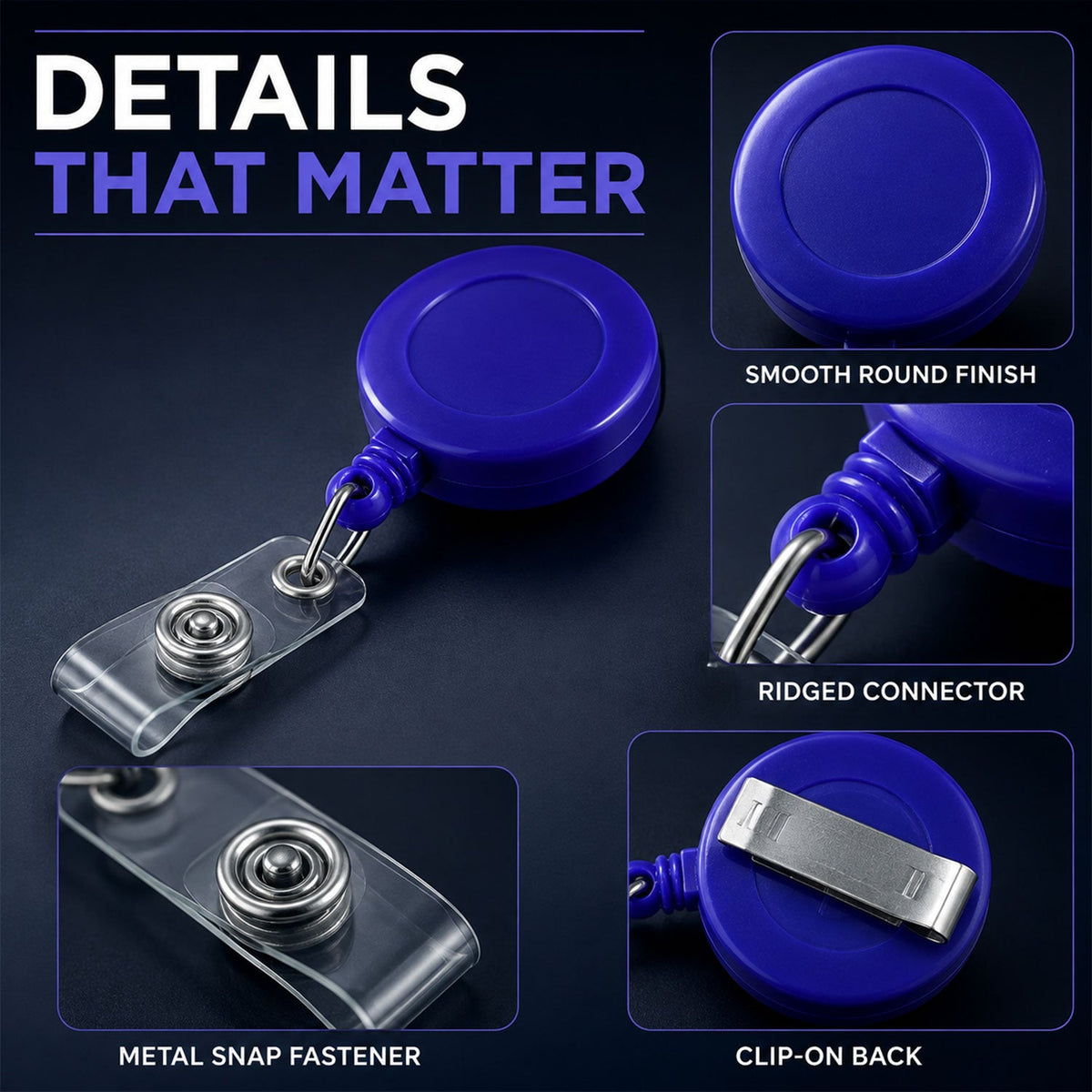 Badge reel clip detail