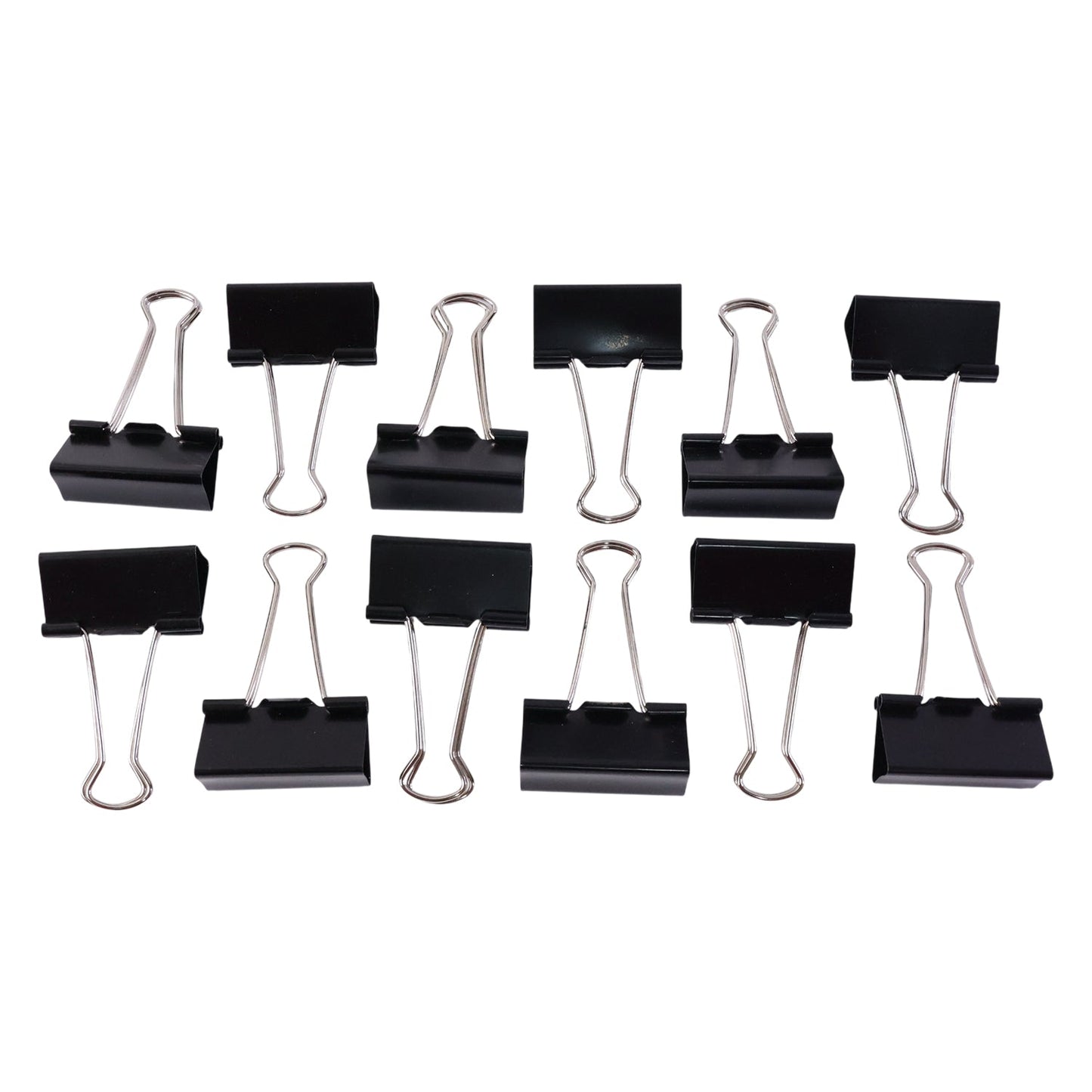 Extra Large Heavy-Duty Black Binder Clips Set (41 mm, 12 Pc)