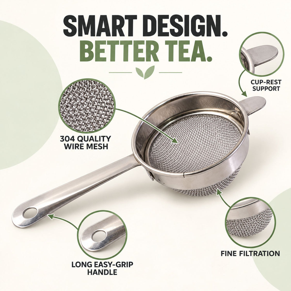 Tea strainer handle detail