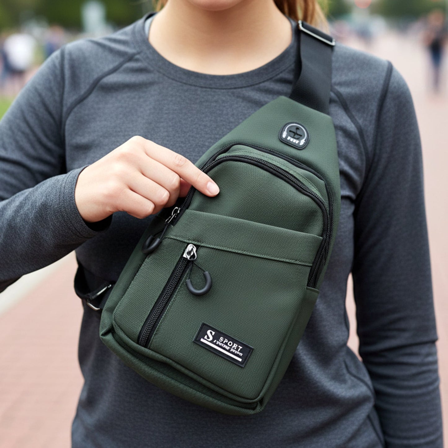 Durable Waist Bag Zipper Crossbody Sling Bag (1 Pc)