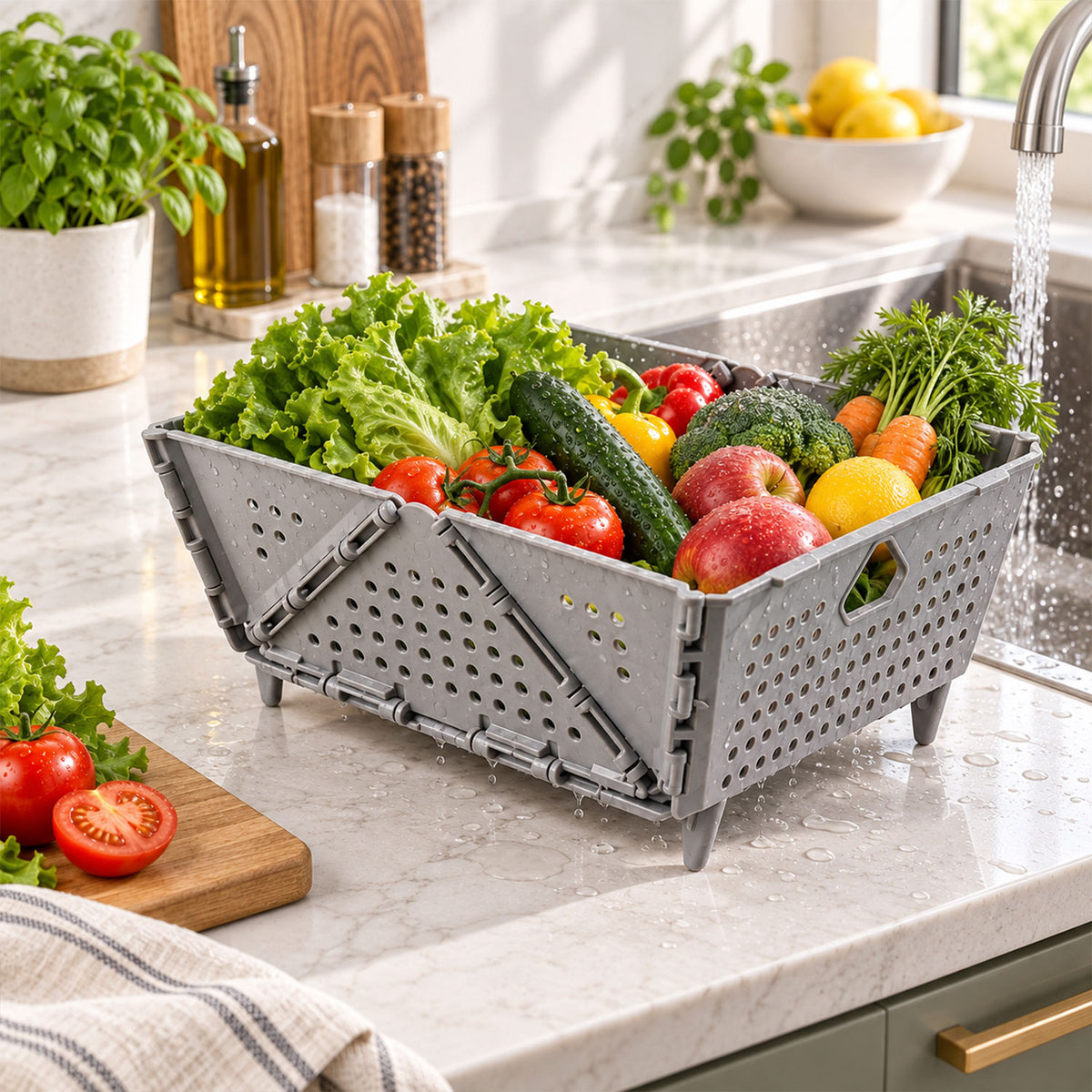 Storage Basket Box with Holes Ventilated Design (23×20 Cm / 1 Pc)