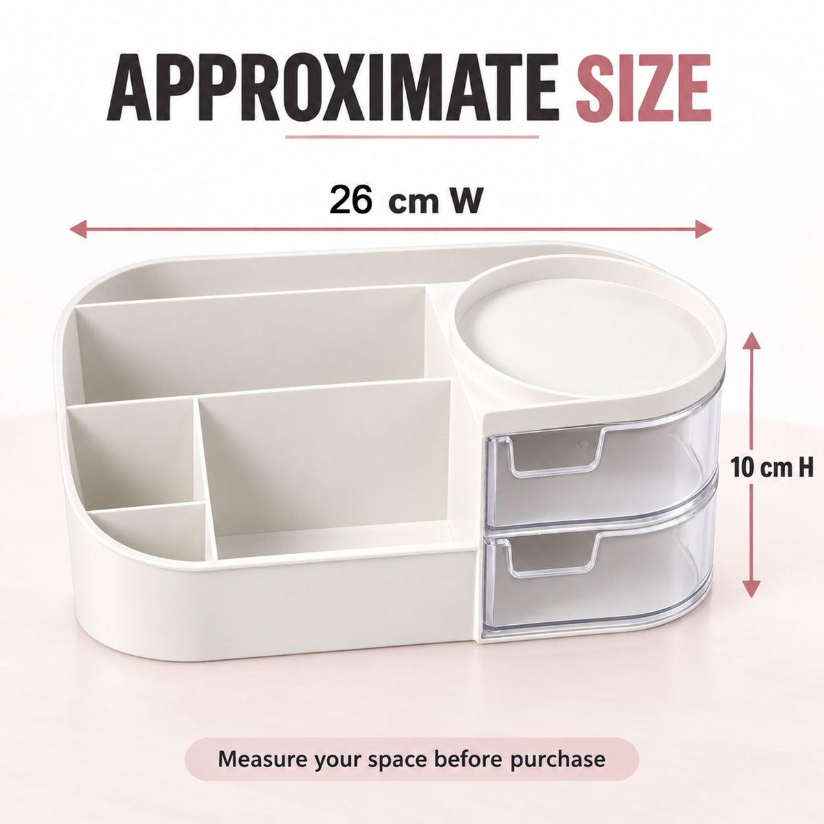 Multi-Functional Plastic Vanity Storage Box
