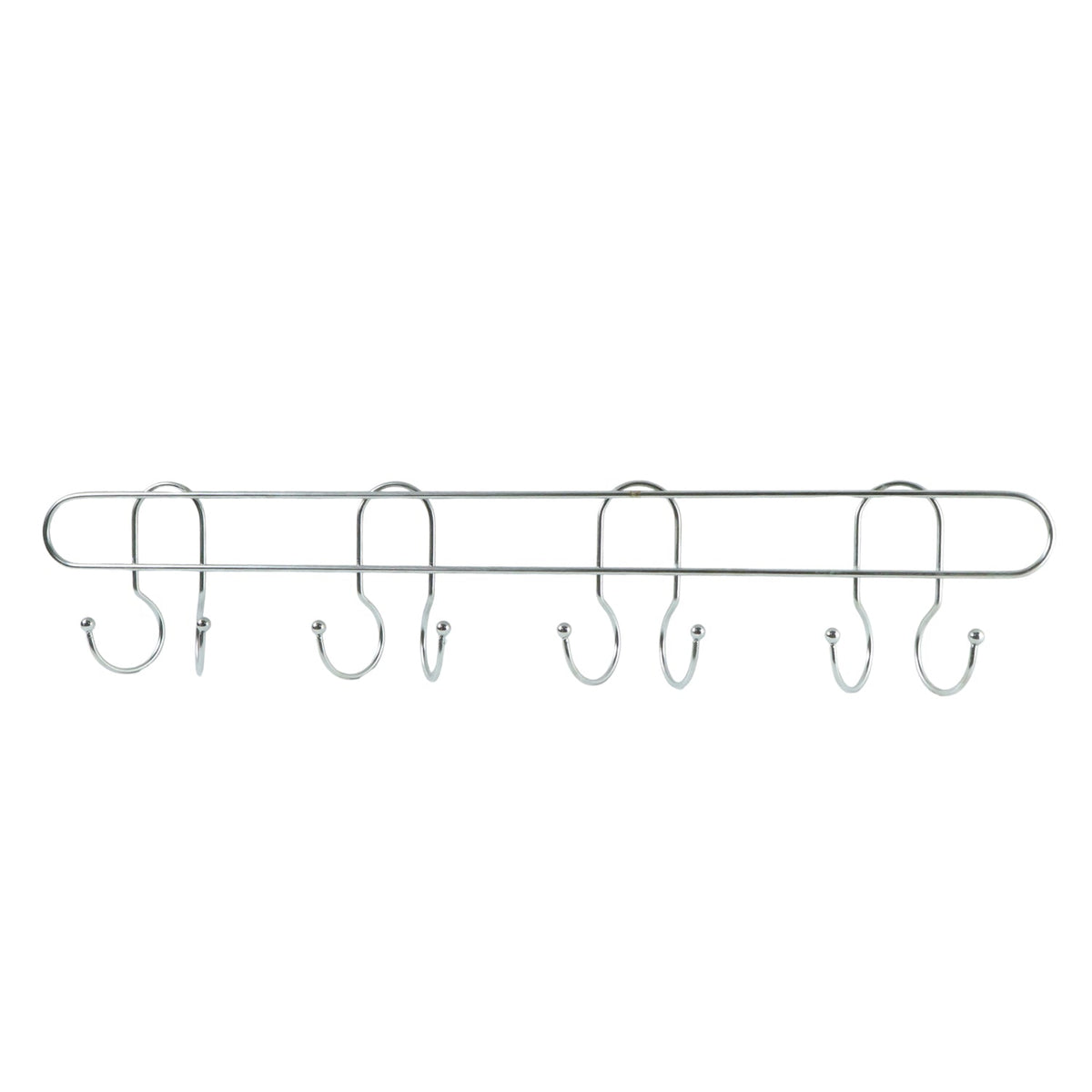 Long Stainless Steel Multi Hook Rack for Home Wall, Clothes and Bags (1 Pc)