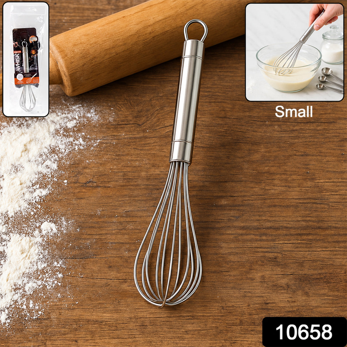 Stainless Steel Small Hand Whisk (1 Pc)