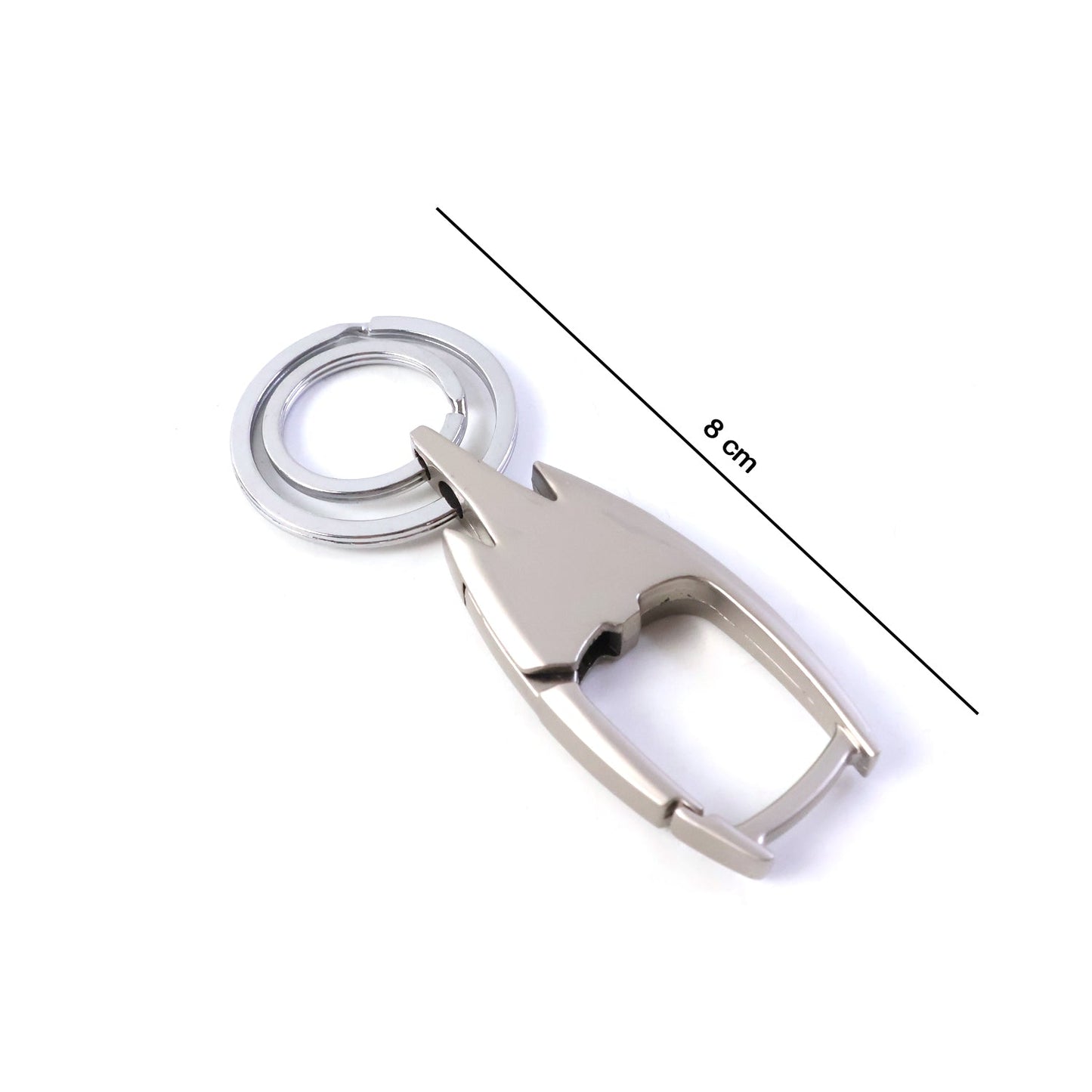 Stylish Metal Key Holder with Dual Ring Design Durable Keychain (1 Pc)