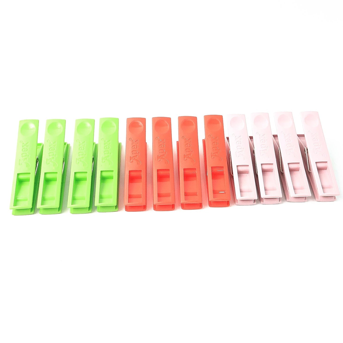 Durable Cloth Clips Set of 12 – Strong Grip Plastic Laundry Pegs with Stainless Steel Spring