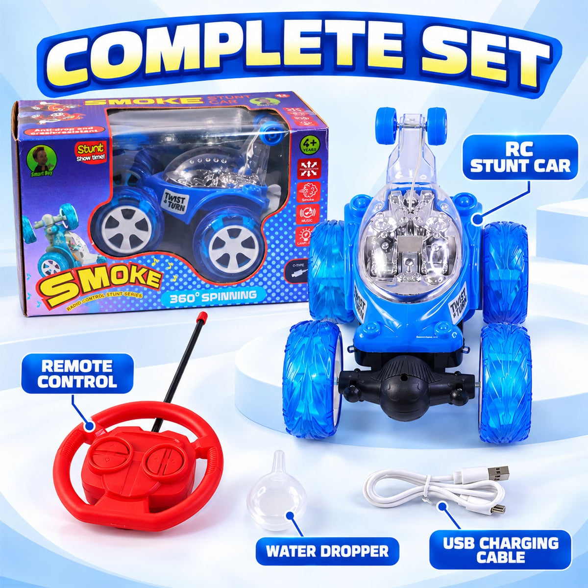 RC stunt car LED lights view