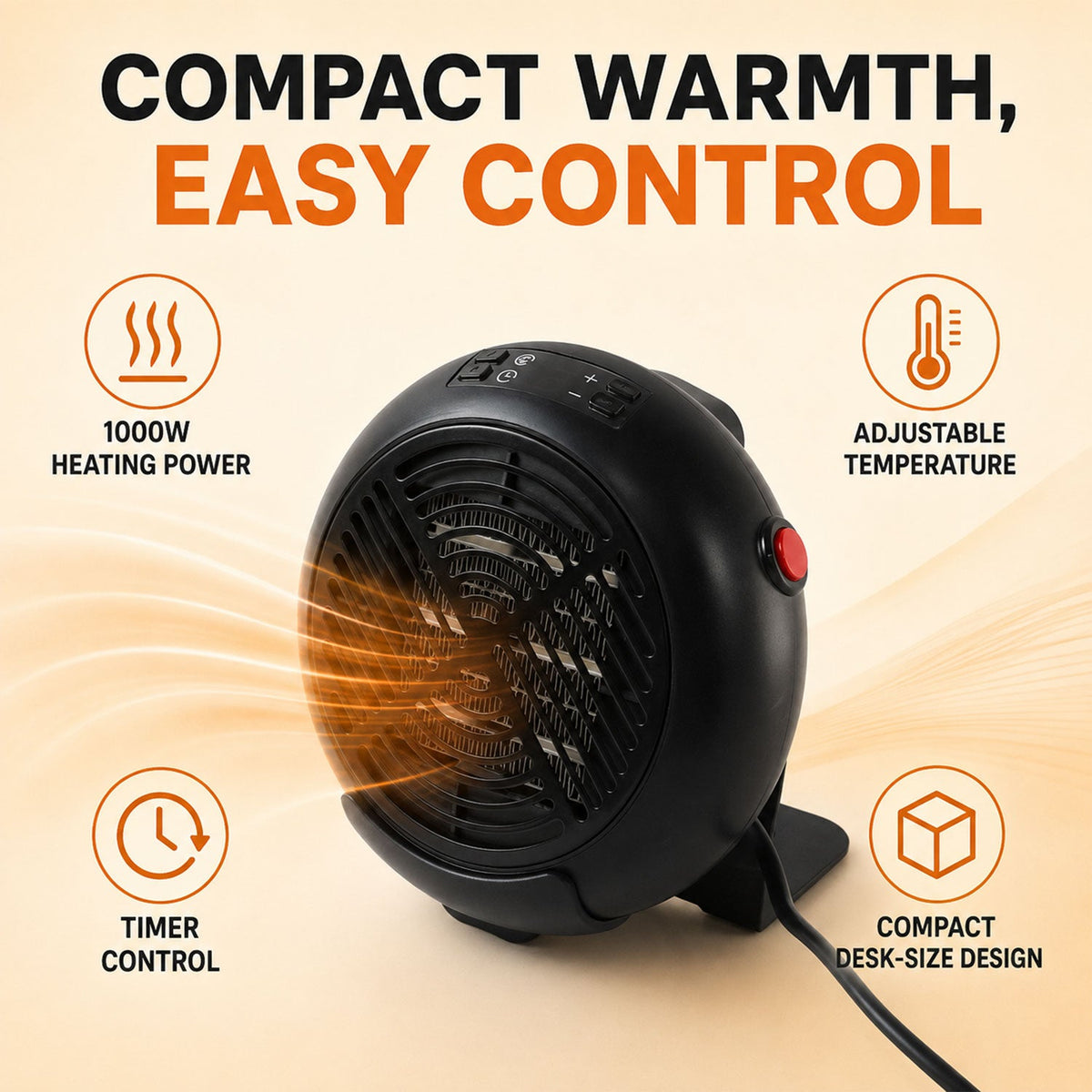 Electric room heater white bg