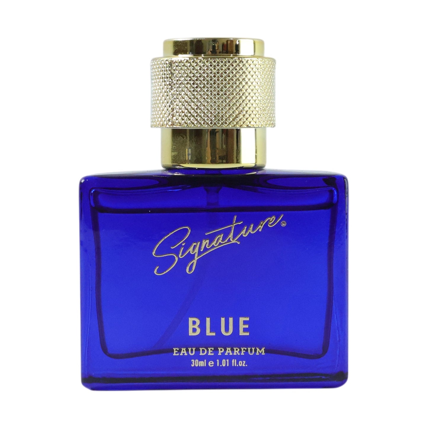 luxury blue fragrance perfume bottle view