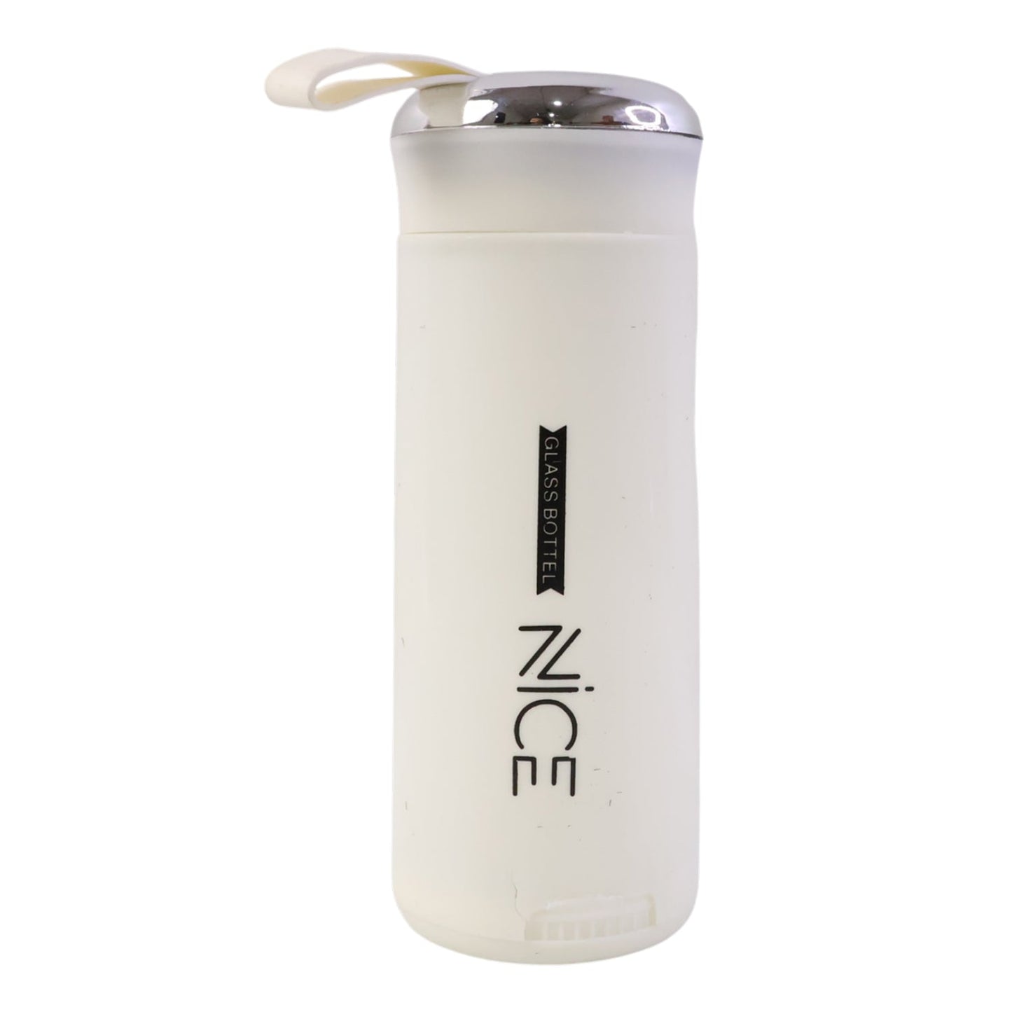 Premium White Glass Water Bottle (1 Pc ,400 ML)