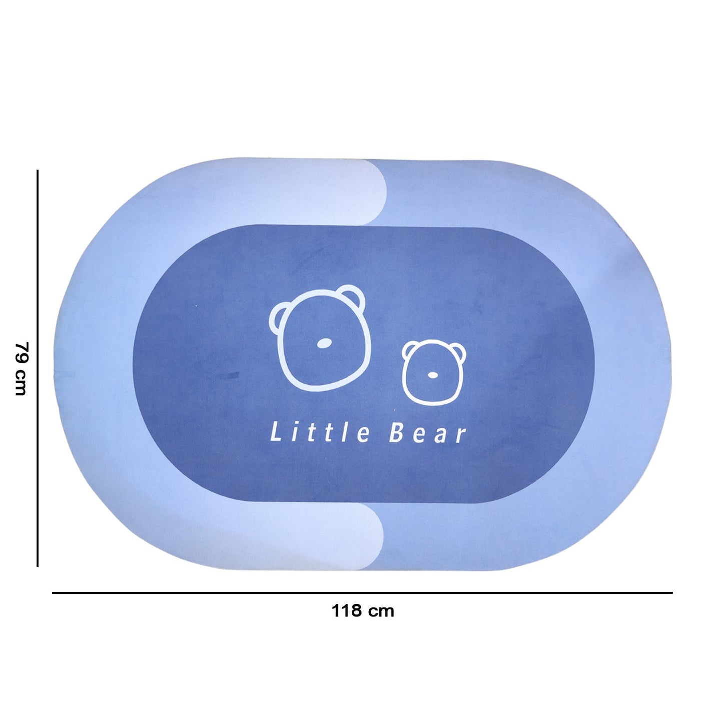 Premium Little Bear Printed Soft Non-Slip Bath Mat (1 Pc, 118x79 Cm)