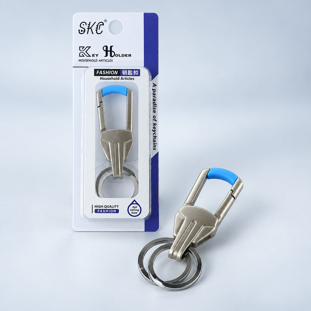 Premium Metal Key Holder with Secure and Stylish Keychain (1 Pc)