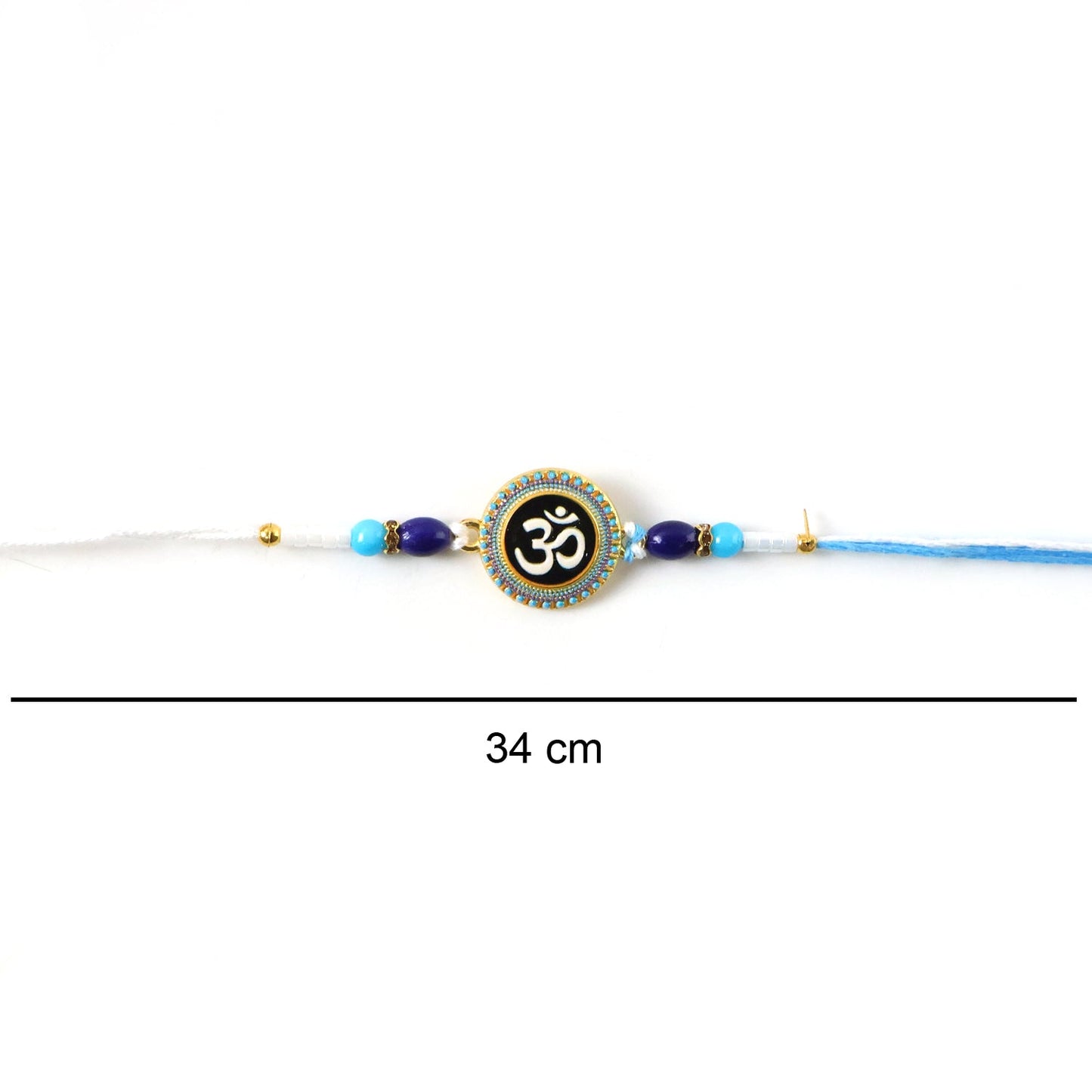 Perfect Rakhi for Raksha Bandhan with traditional blue beads