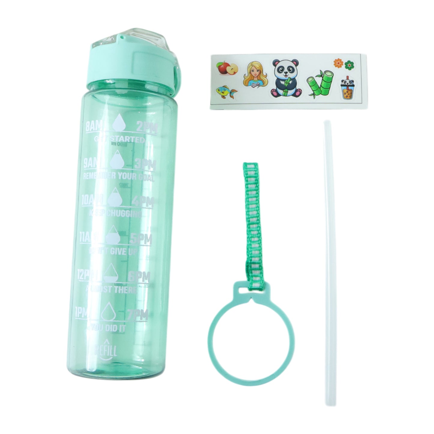 Motivational Water Bottle with Time Marker and Flip Top Lid (900 ML)