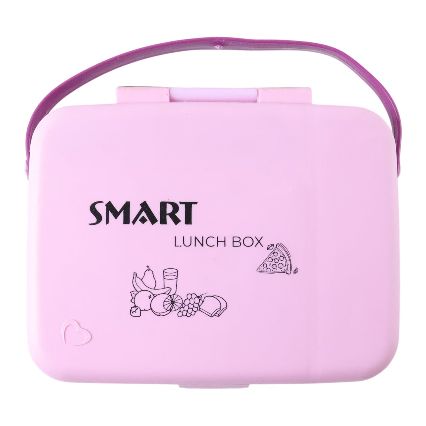 Smart Leak Proof Lunch Box with 3 Compartments and Spoon Set (1 Set)