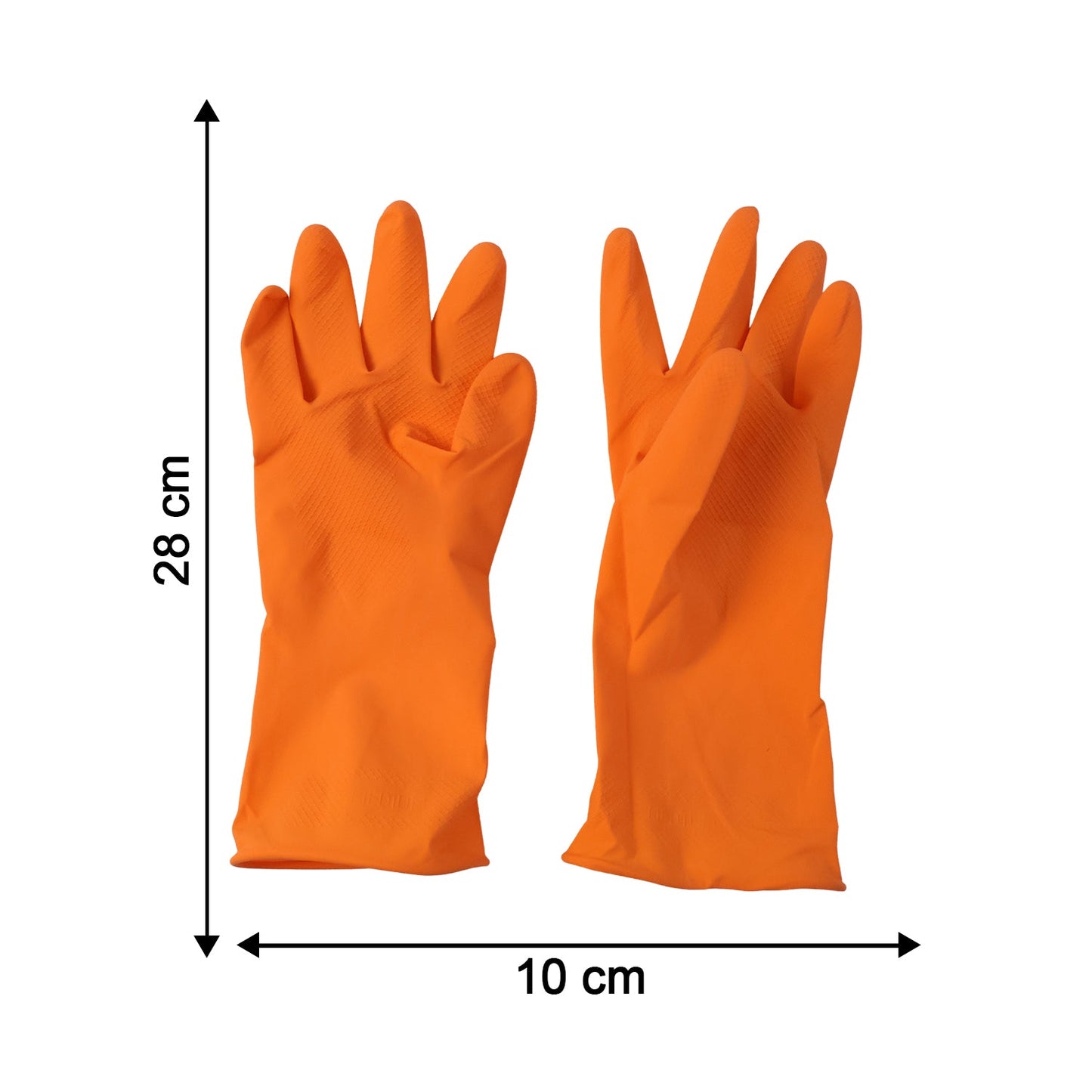 Orange gloves household tasks