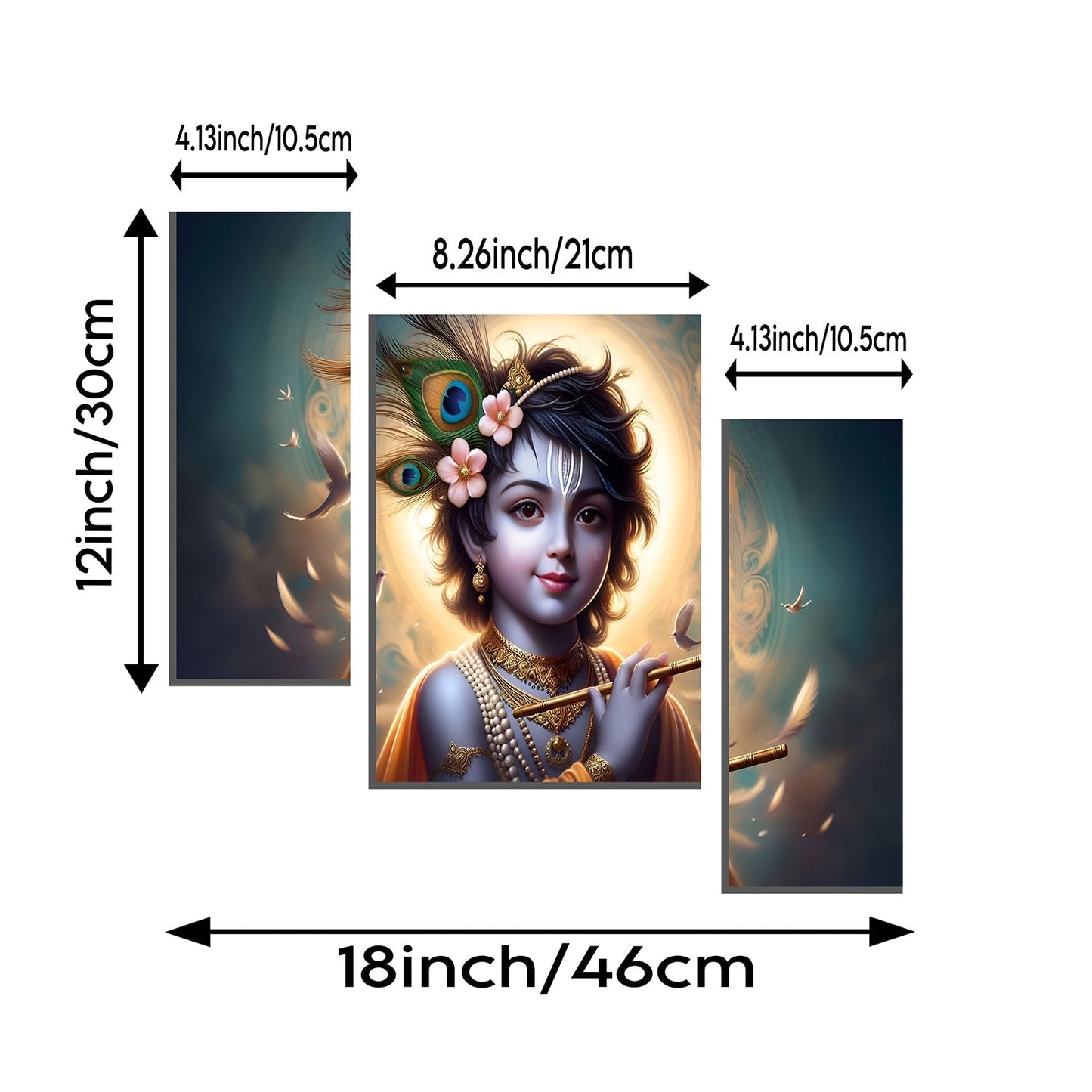 Krishna flute panel pooja room