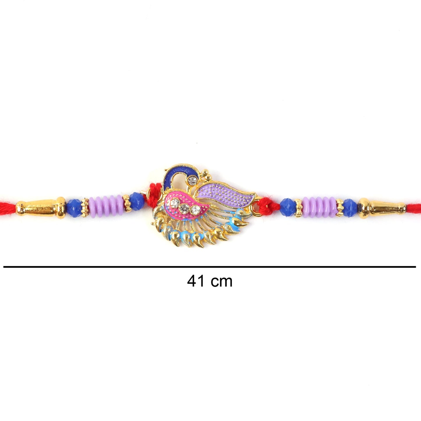 Decorative beads accentuate traditional Rakhi thread