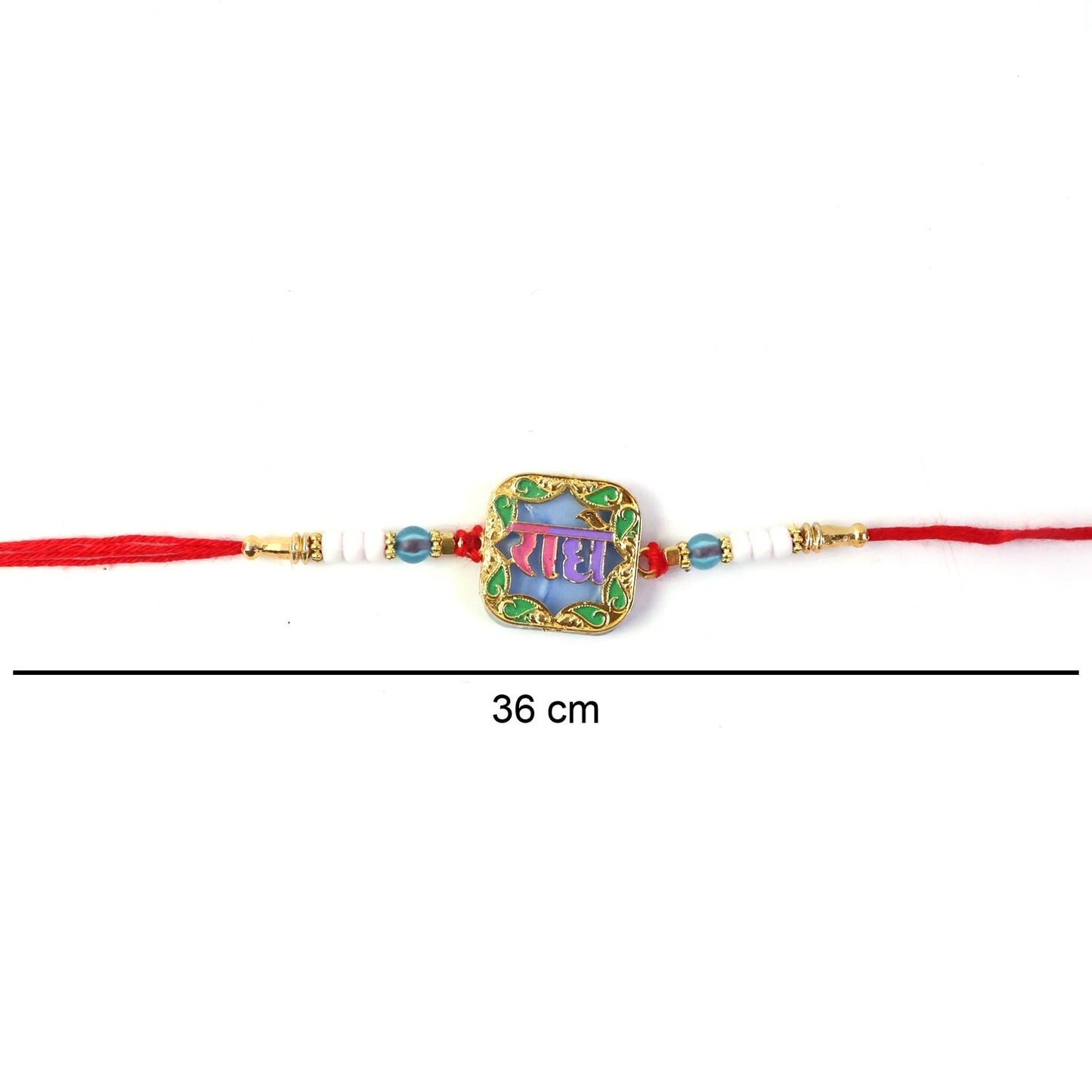 Colorful designer Rakhi showcasing detailed beadwork