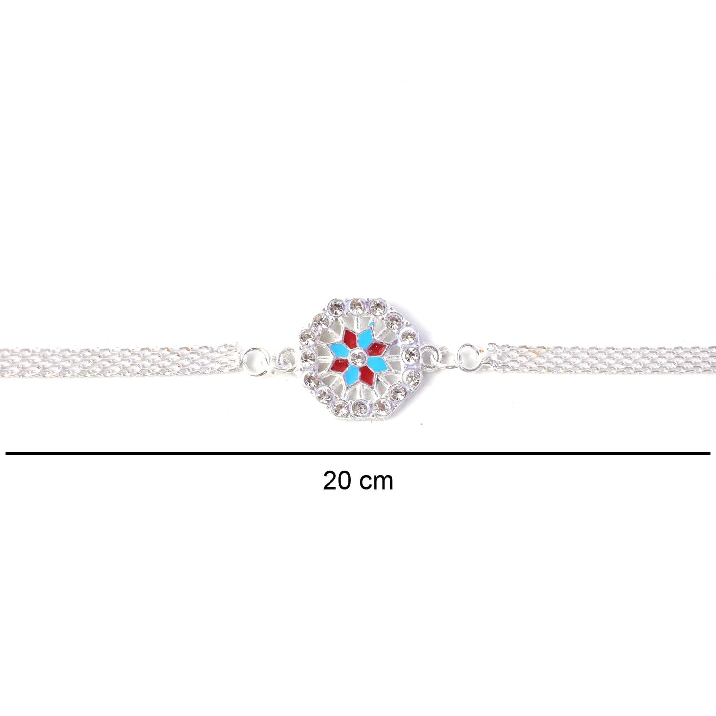 Crystal-studded Rakhi on delicate thread for Raksha Bandhan