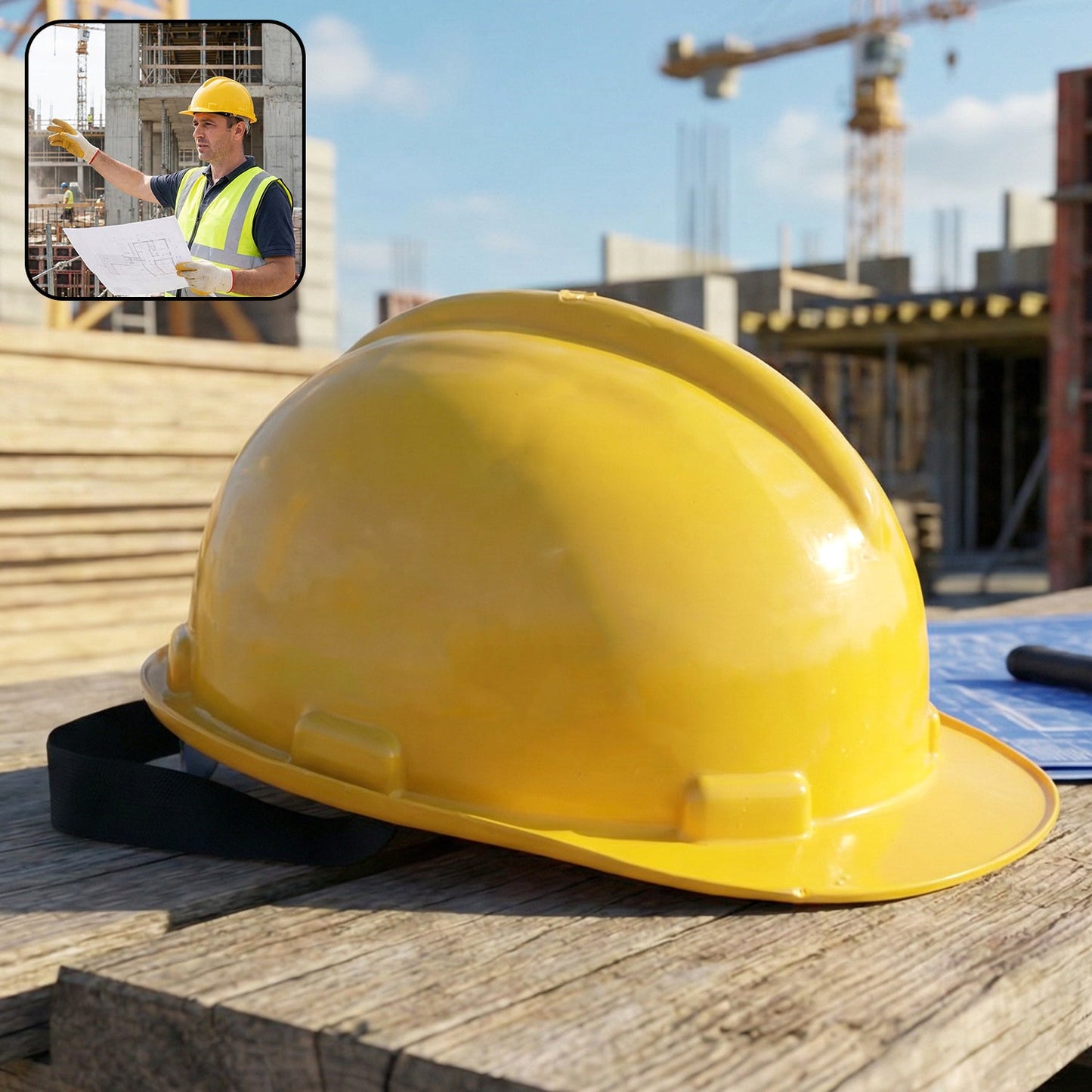 B-Grade Yellow Safety Helmet / Industrial Protective Hard Hat (1 PC)