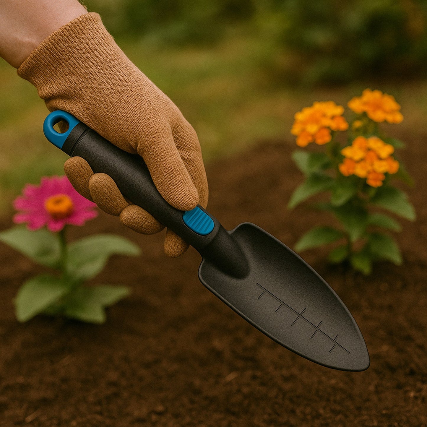 Plastic Heavy Duty Garden Hand Trowel with Measurement Marks (1 Pc / Mix Color)