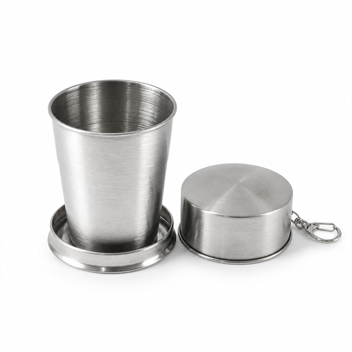 2 in 1 Camping Folding Cup with Keychain (1 Pc)