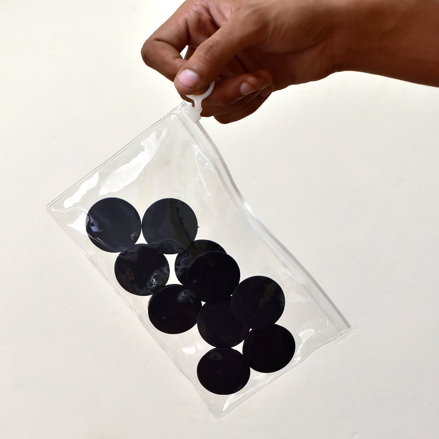 holder with transparent pouch and mobile grip
