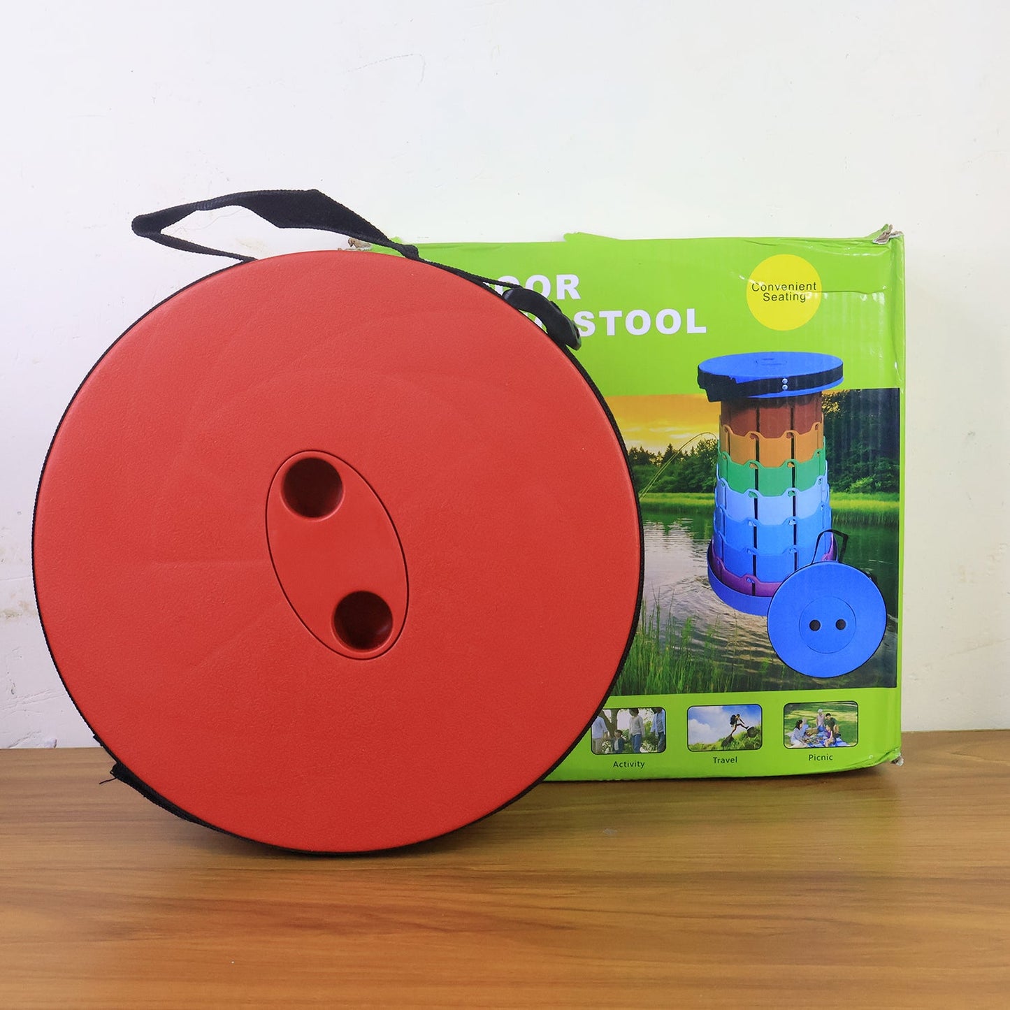 Adjustable Portable Telescopic Folding Stool (1 Pc)