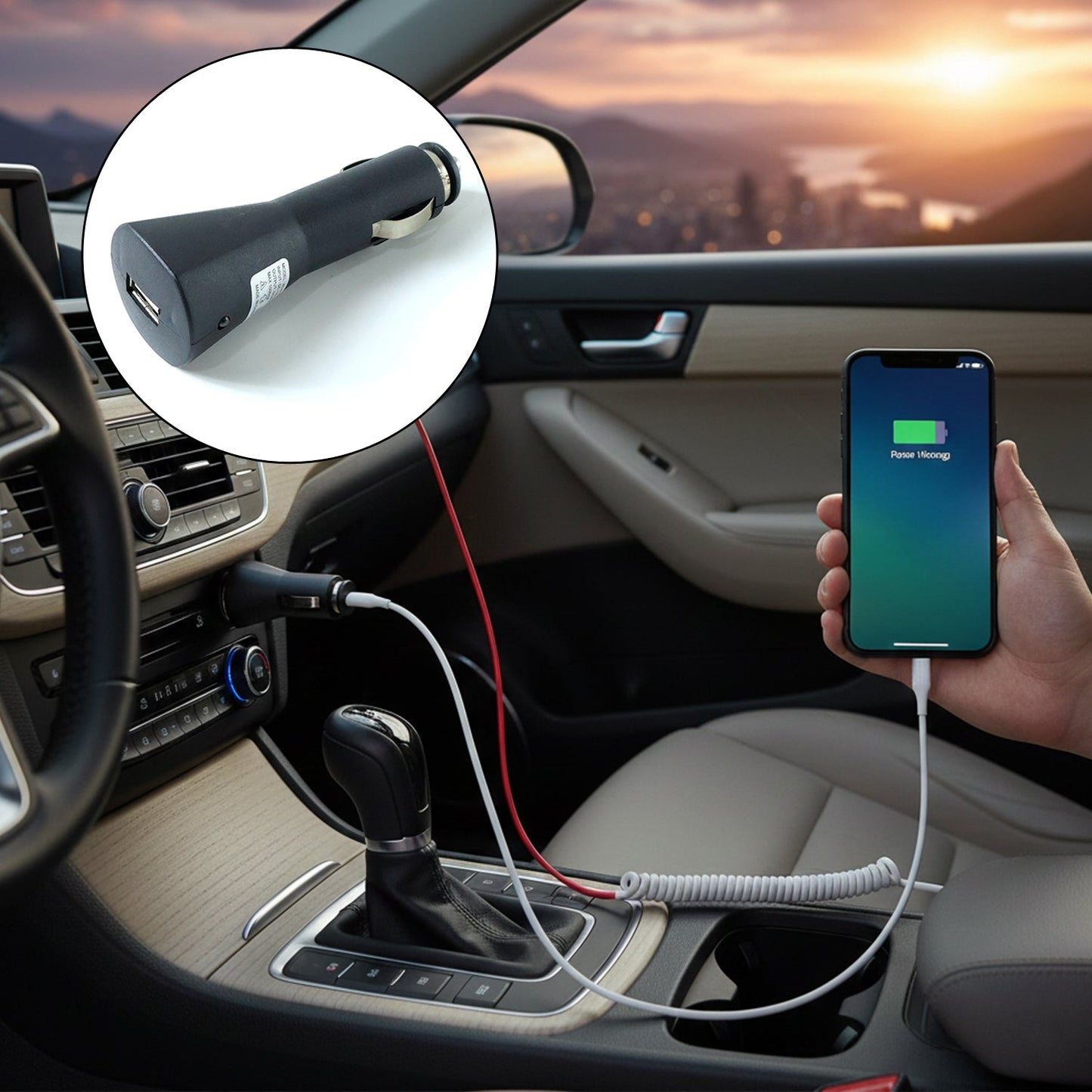 12V Single USB Car Charger Adapter for Mobile Charging (1 Pc)