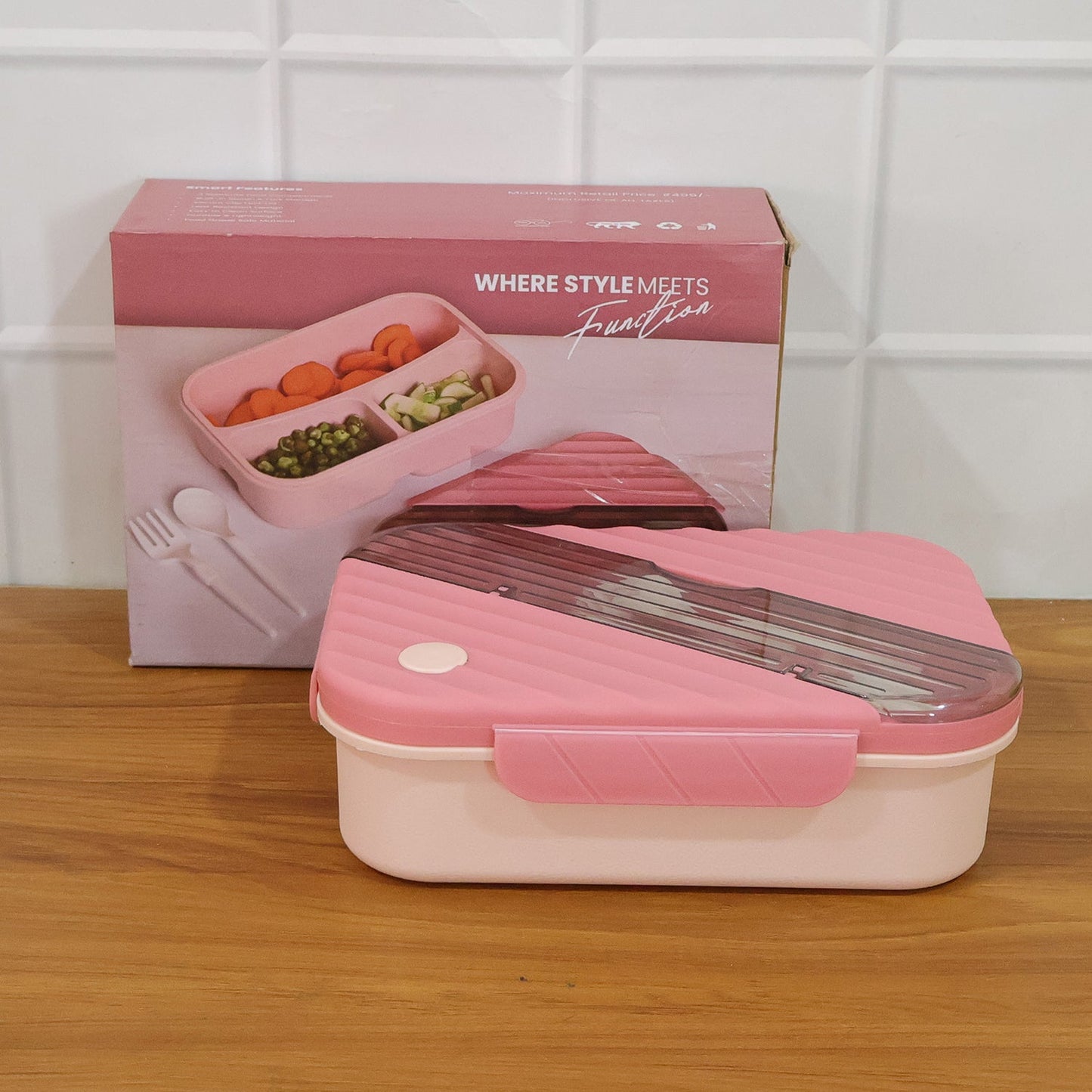 Plastic 3 Compartment Lunch Box for Kids