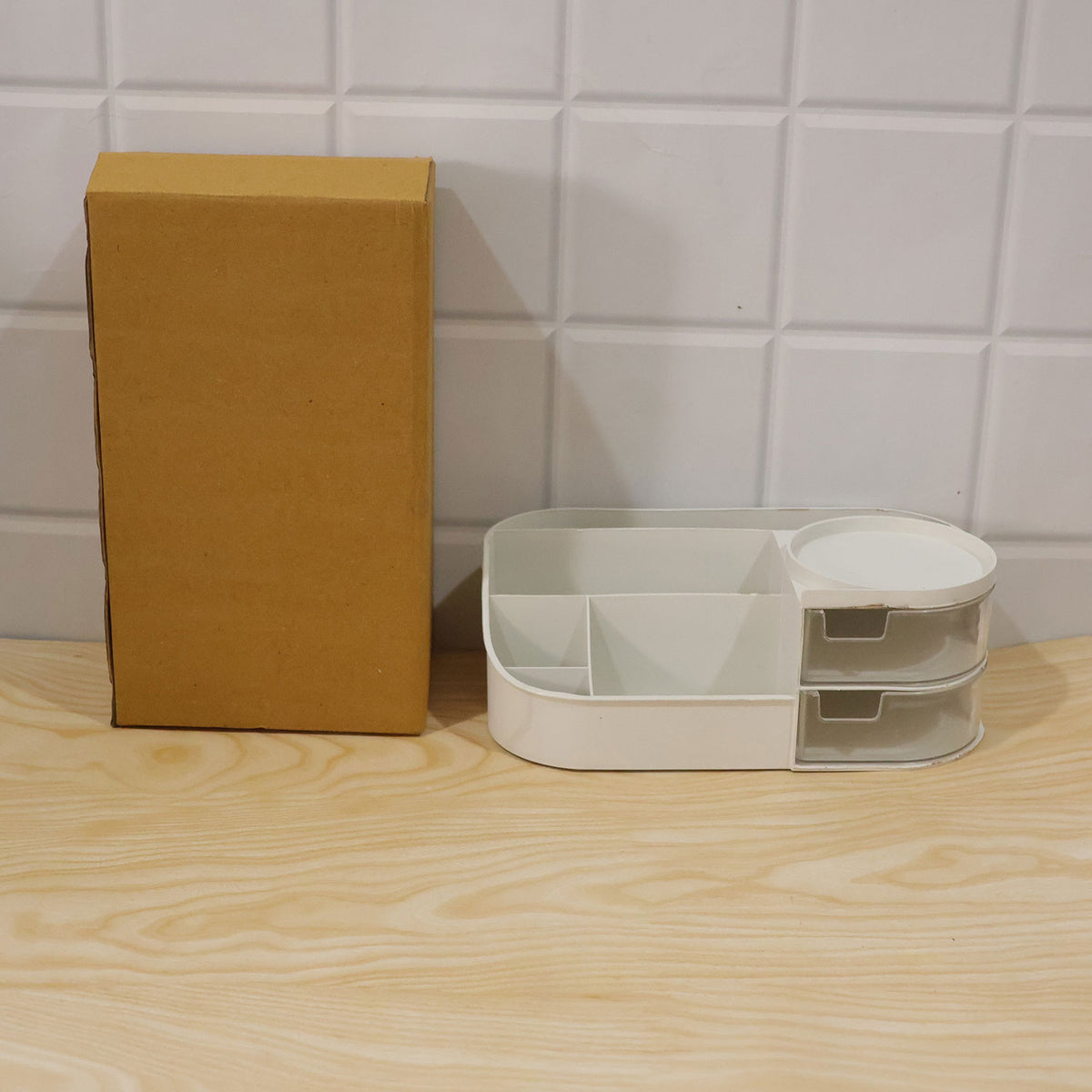 Multi-Functional Plastic Vanity Storage Box