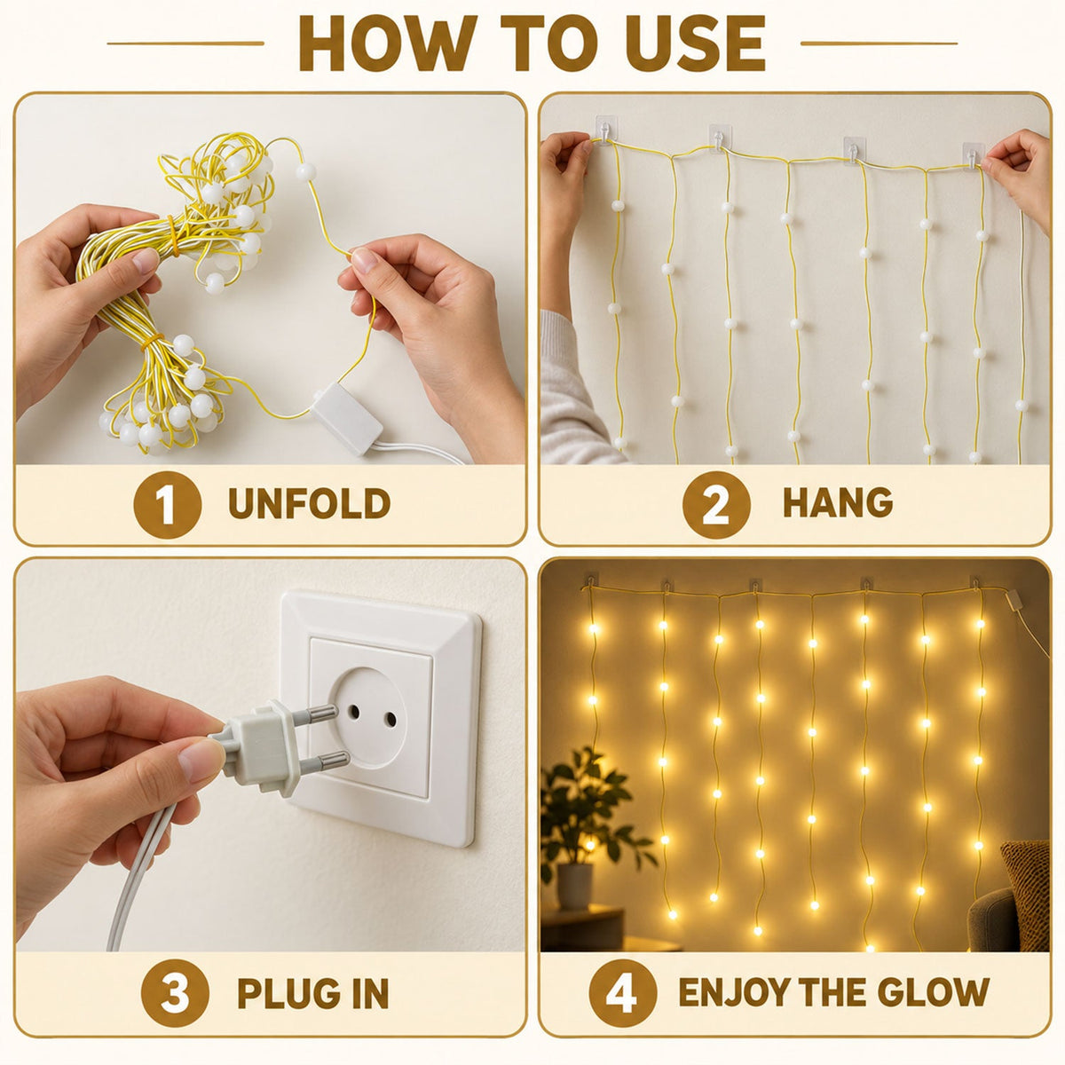 Bulb string lights white bg