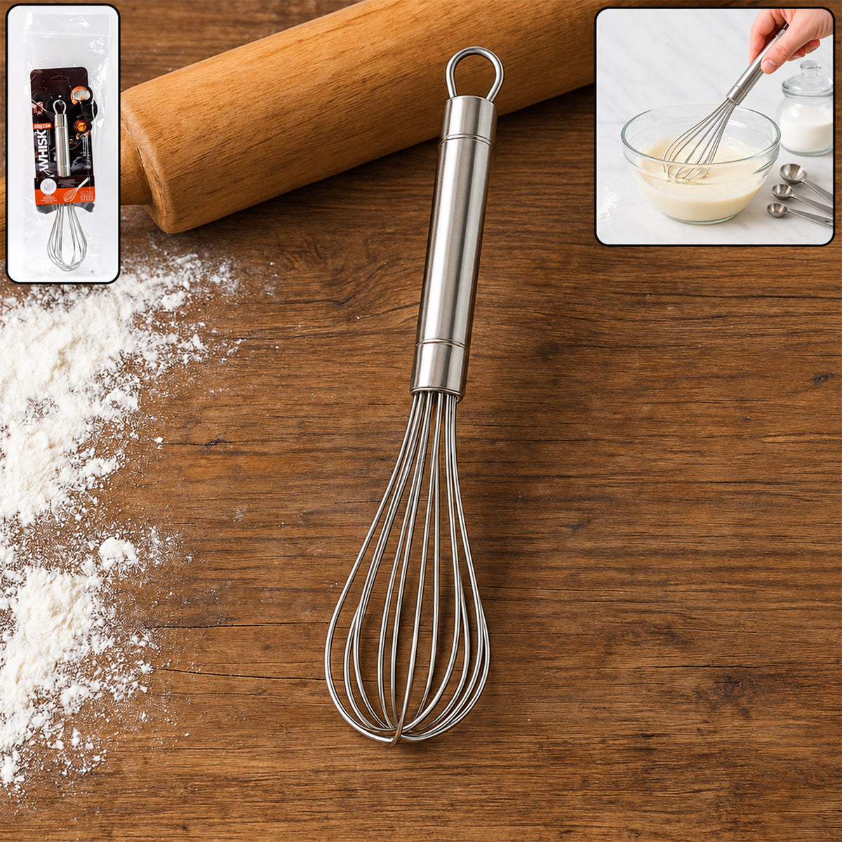 Stainless Steel Small Hand Whisk (1 Pc)