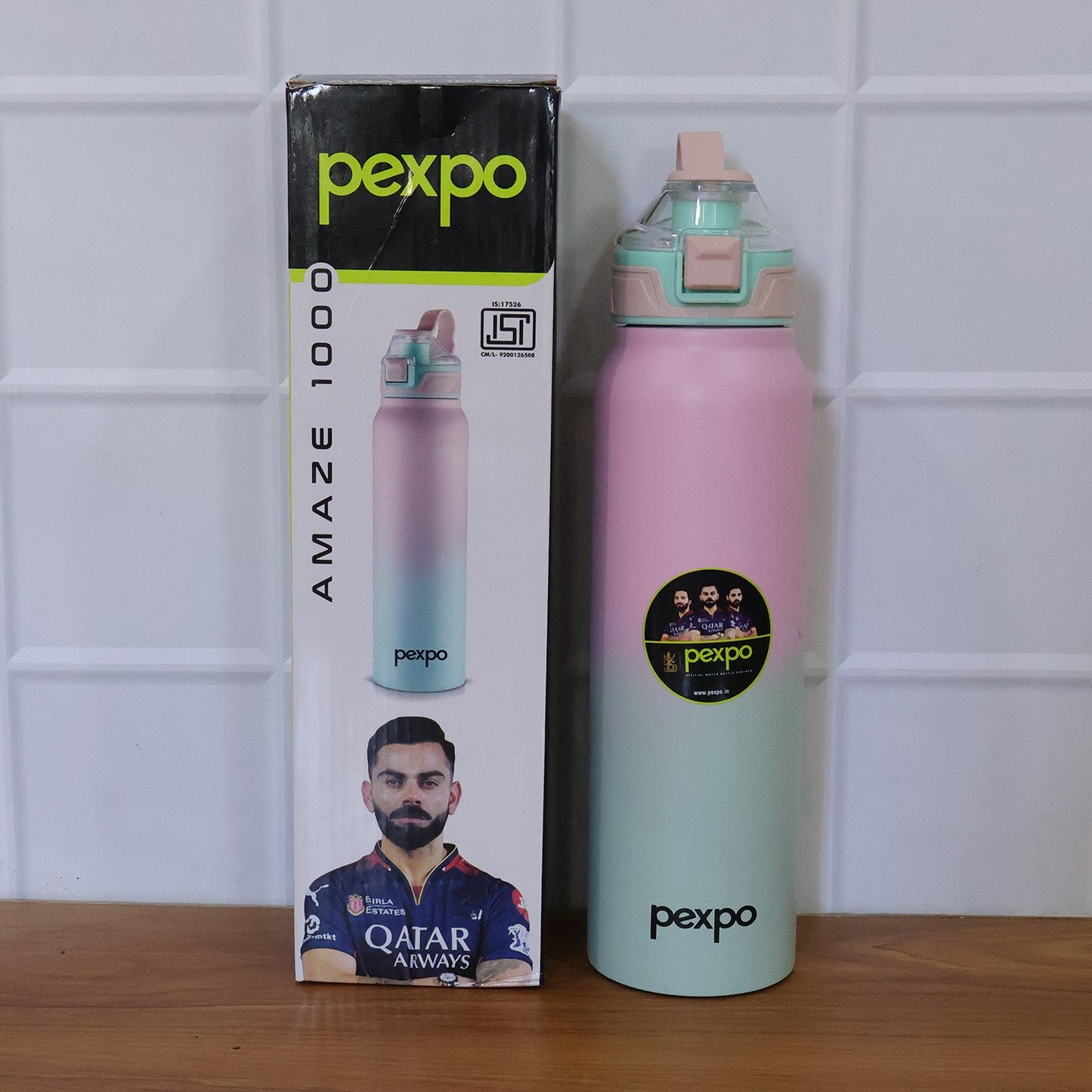 Pexpo Amaze Hot & Cold Insulated Stainless Steel Water Bottle - 1000 ML