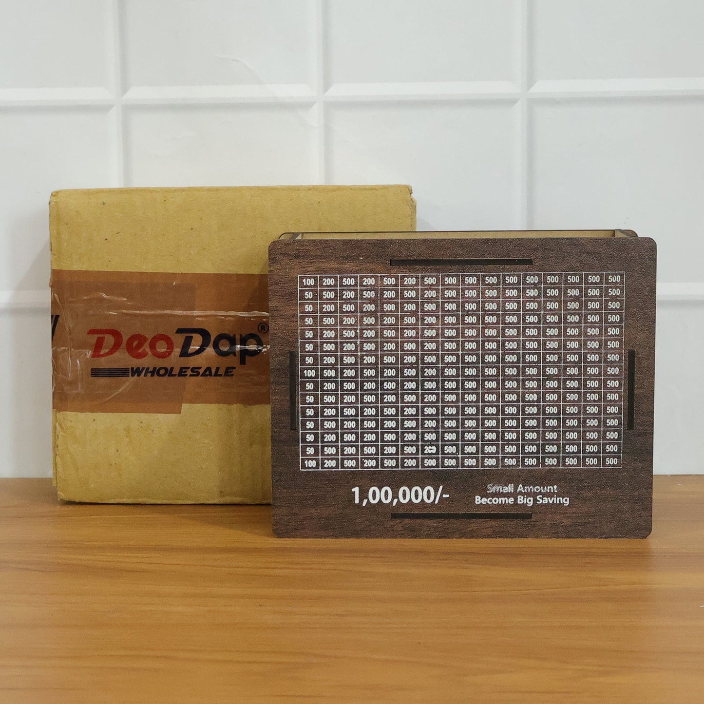 Wooden Big Piggy Bank Money Saving Box (1 Pc)