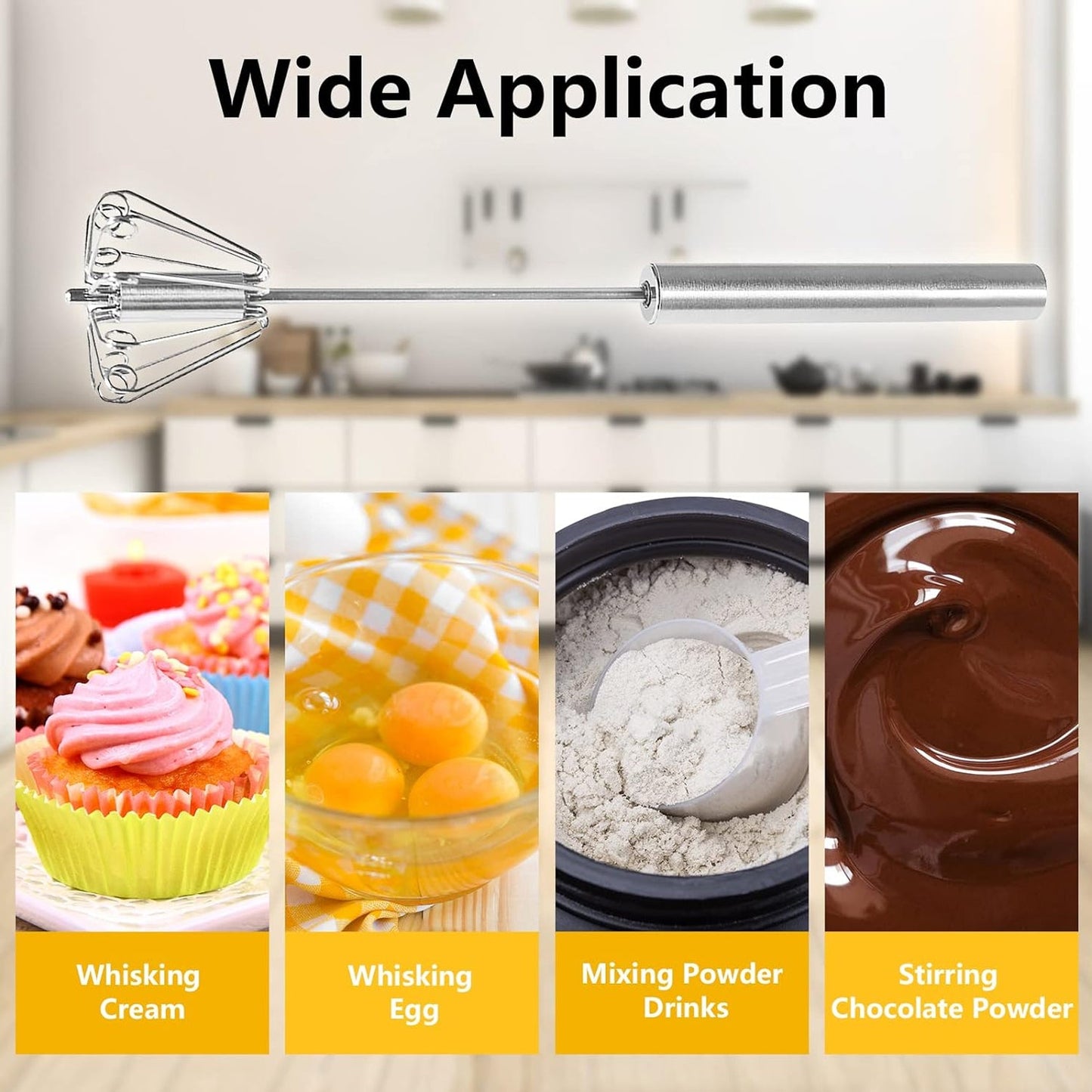 Detailed view of the whisk's spring mechanism for semi-automatic rotation.
