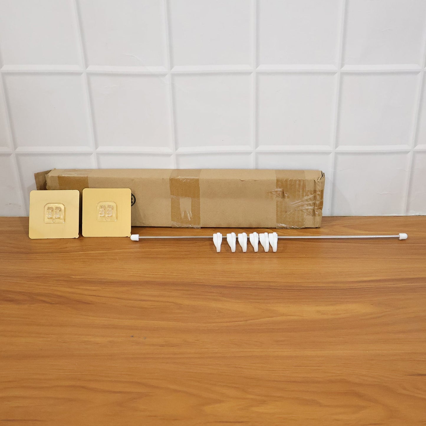 Wall Mounted Adhesive Kitchen Utility Hook Rack (1 Set)