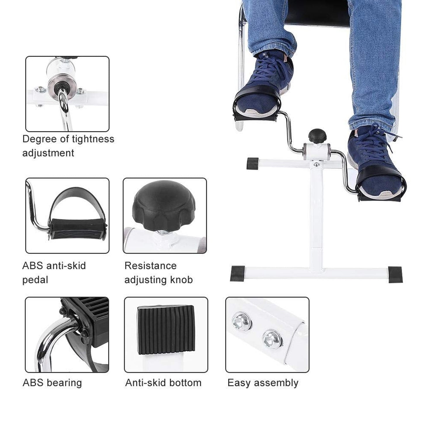 Mini pedal exerciser in use