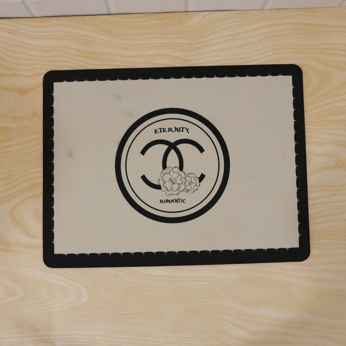 Black cream bath mat bathroom use